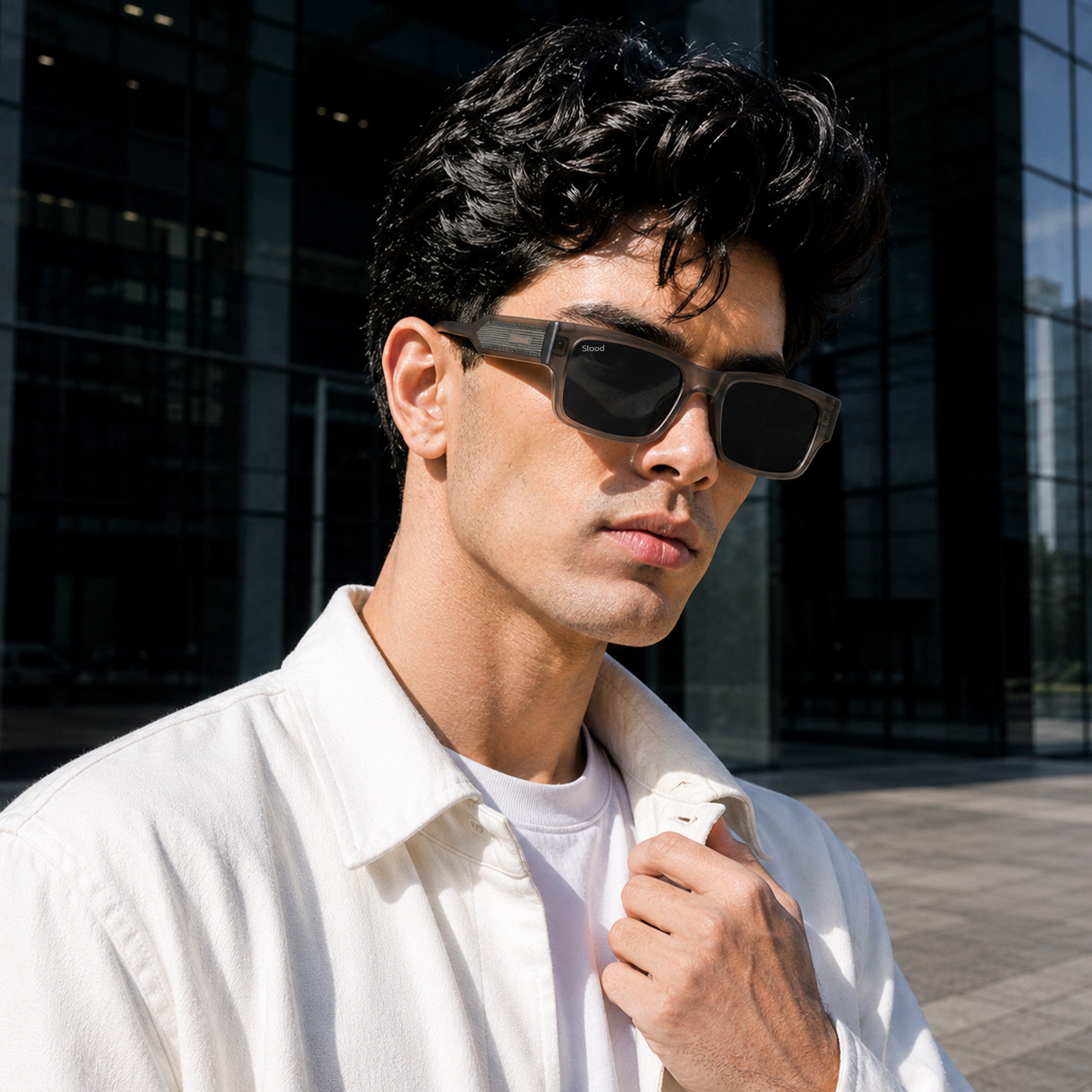 Stood Square Black Polarized UV Protection Chashma For Men & Women New Style – SG-STD0029-C2