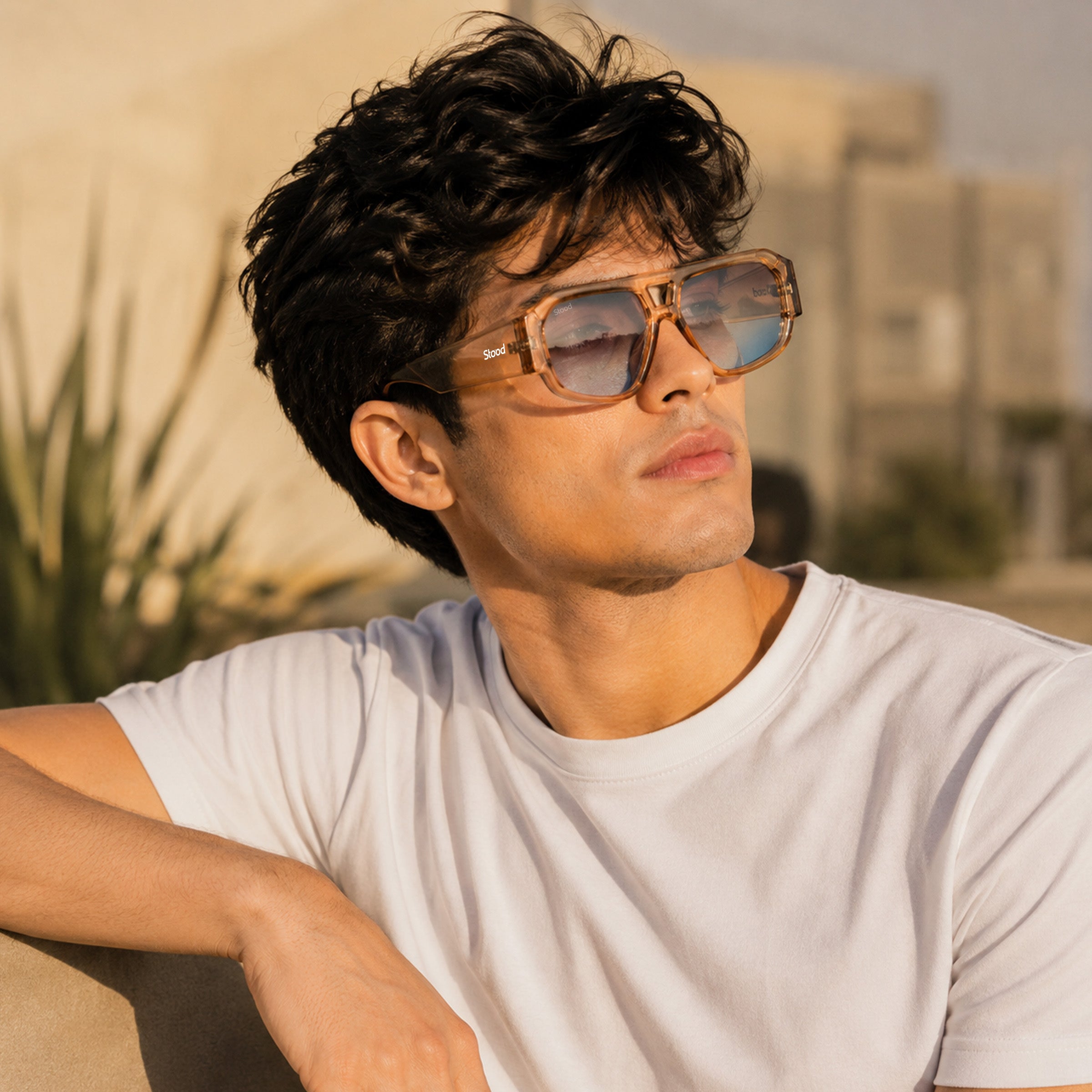 Stood Brown Polygon UV Protected Sunglasses For Men & Women - SG-STD0036-C2