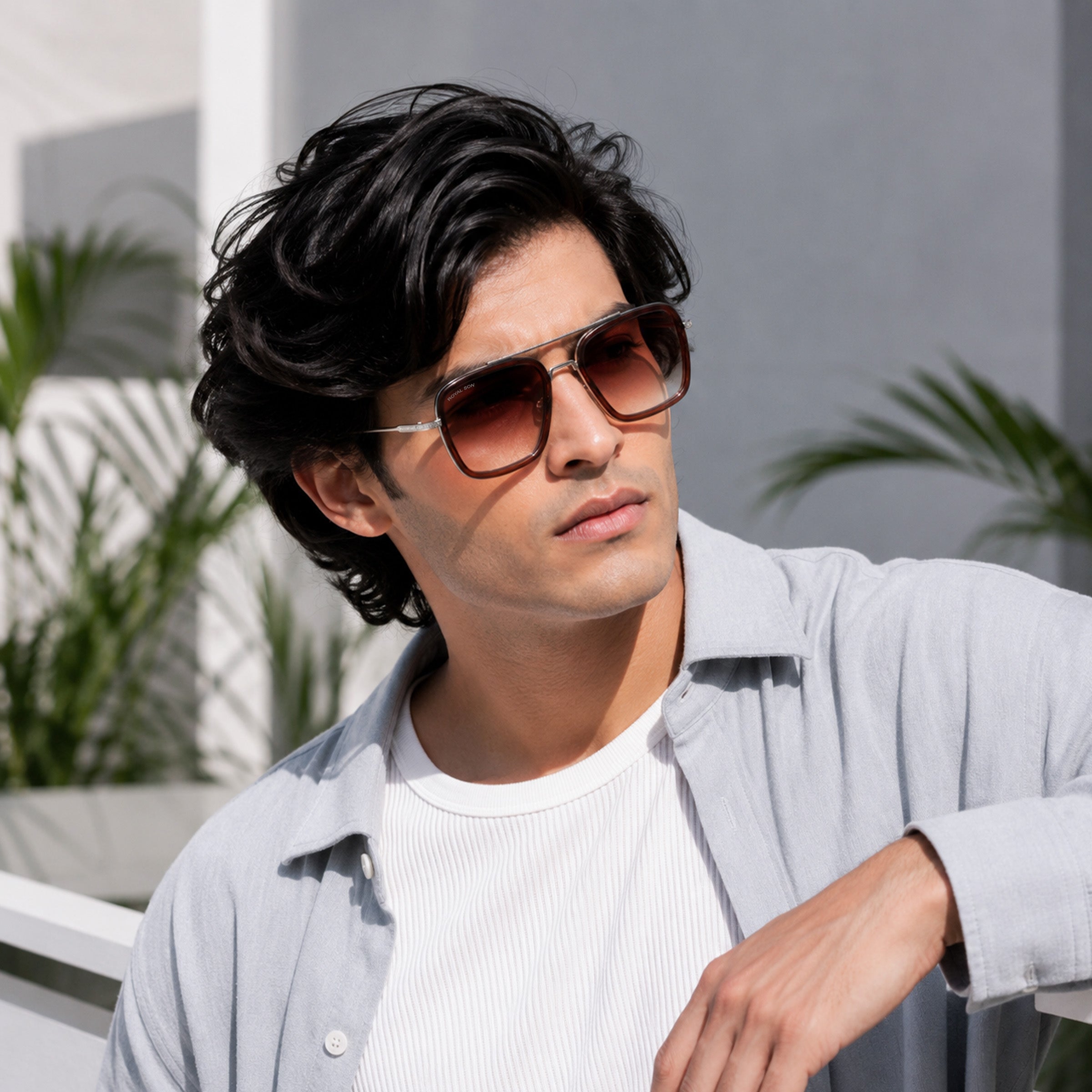 Royal Son Square UV Protected Men Women Sunglasses - CHI0073