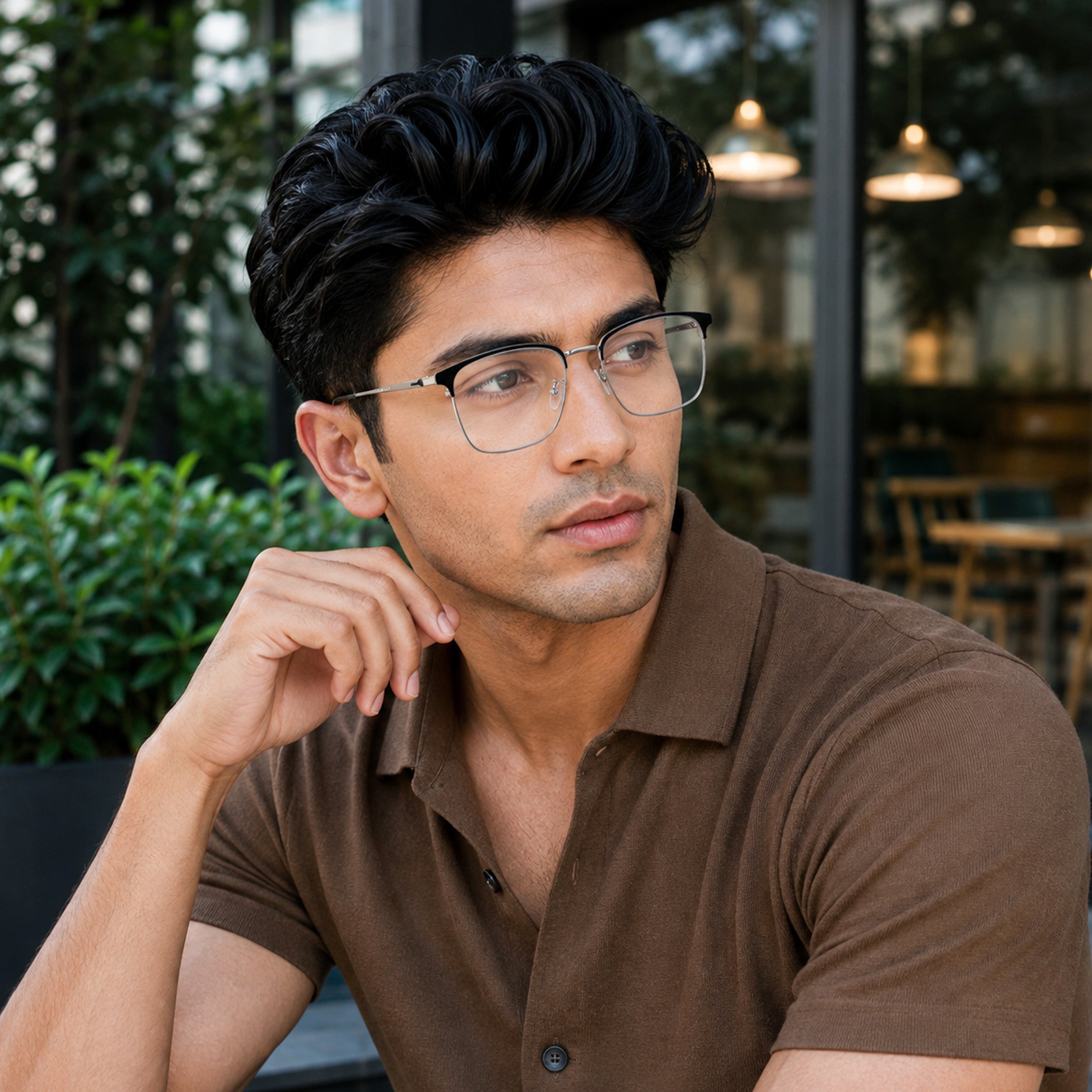 Royal Son Square Black Silver Blue Light Blocking Eyeglasses Men Women - SF0087-C3