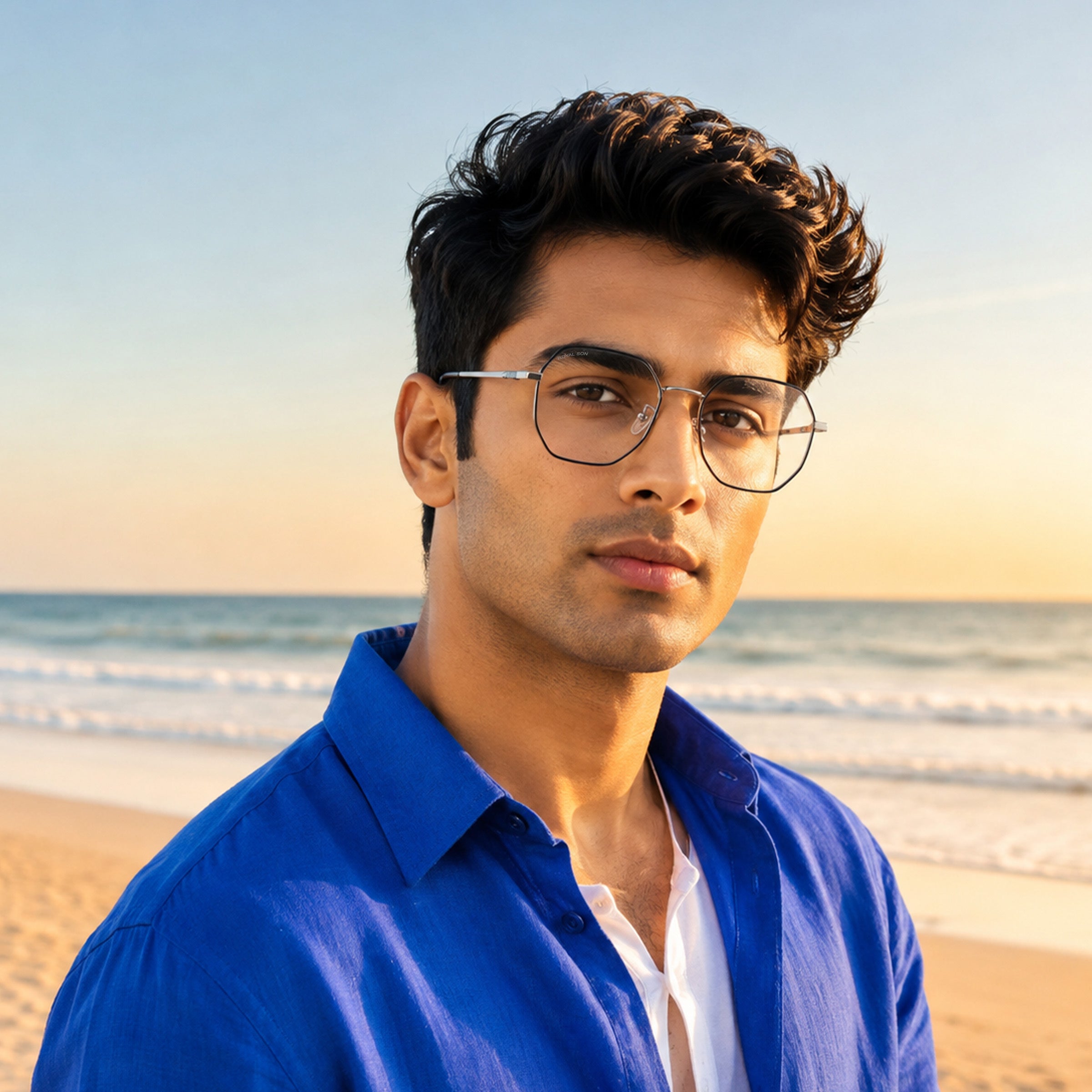 Royal Son Hexagonal Blue Ray Cut Men Women Eye Glasses - SF0019-C2