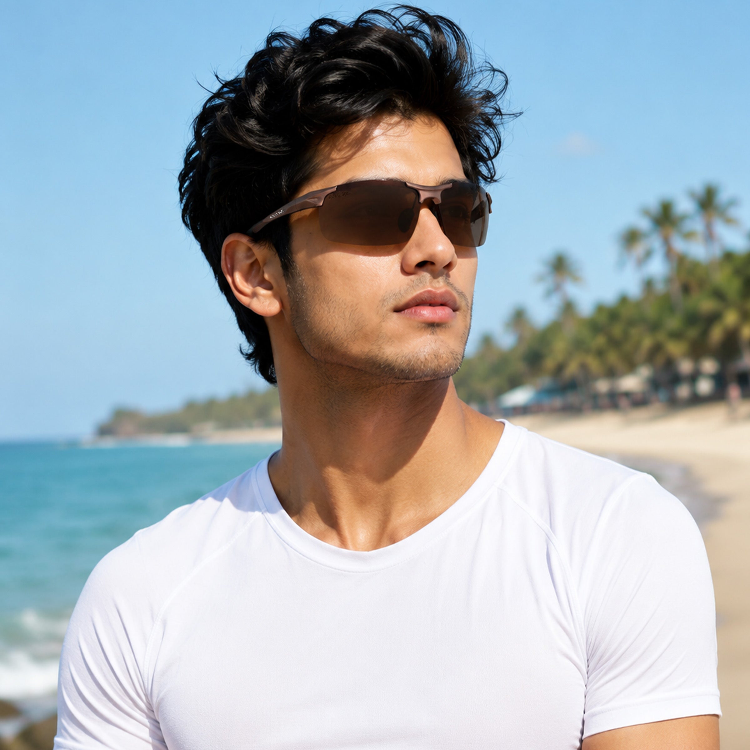 Royal Son Wrap-Around Polarized Men Sunglasses - CHI0094-C3