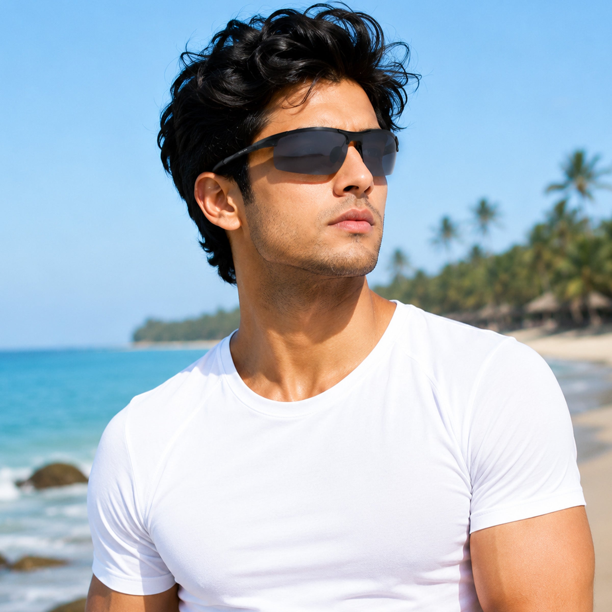 Royal Son Wrap-Around Polarized Men Sunglasses - CHI0094-C5