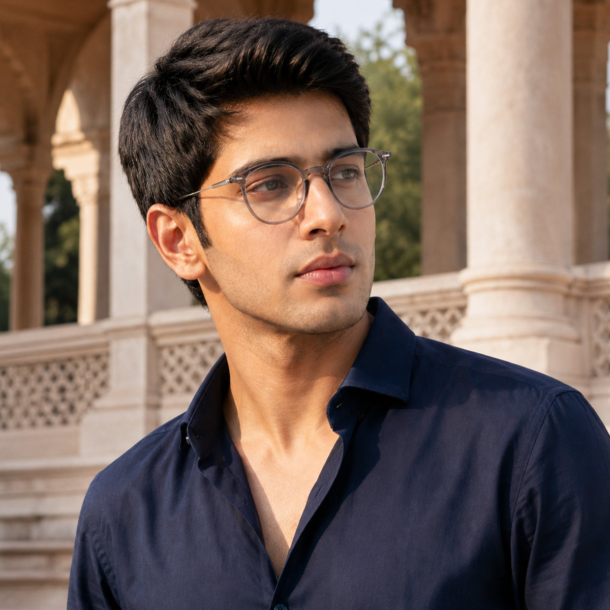 Royal Son Round Grey Blue Light Blocking Spectacles Frames Men Women - SF0089-C1