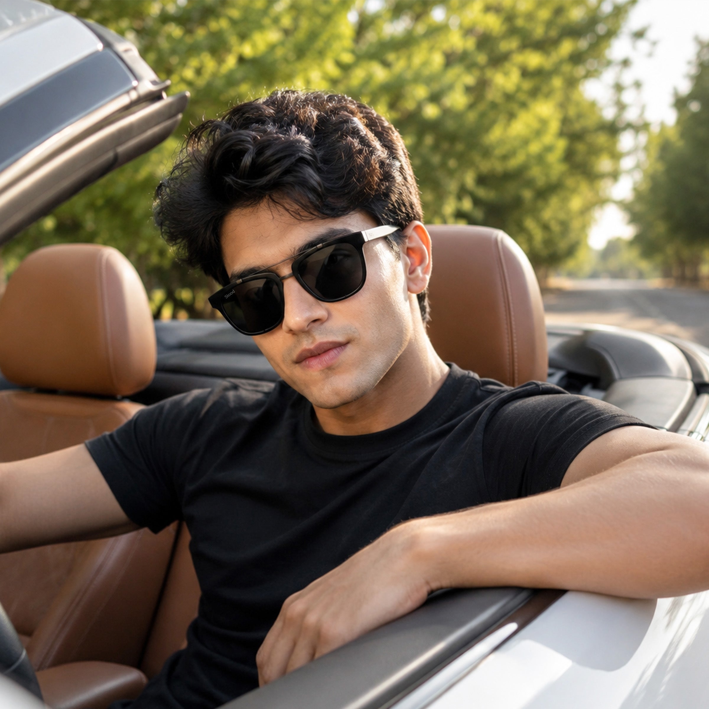 Stood Retro Square Black UV Protection Sunglasses For Men & Women Stylish – SG-STD0021-C1