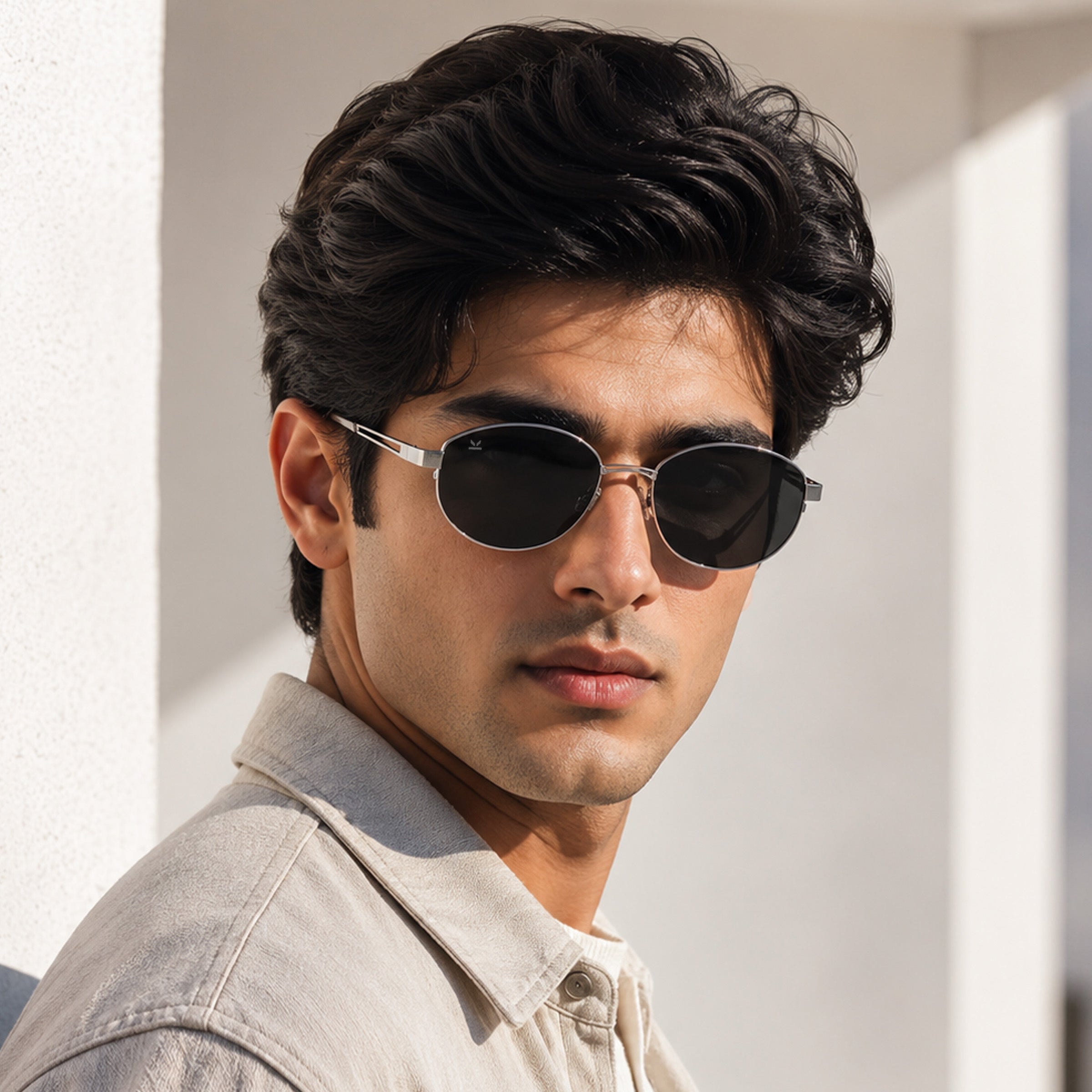 Perkey Oval UV Protection Sunglasses For Men & Women Stylish – PRKY0022-C1