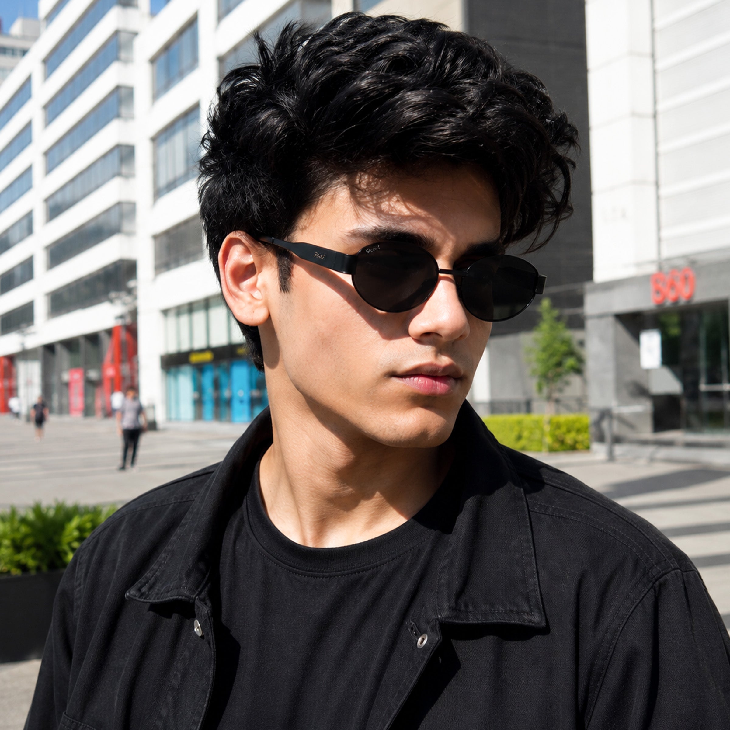 Stood Oval Black UV Protection Sunglasses For Men & Women Stylish – SG-STD0023-C1