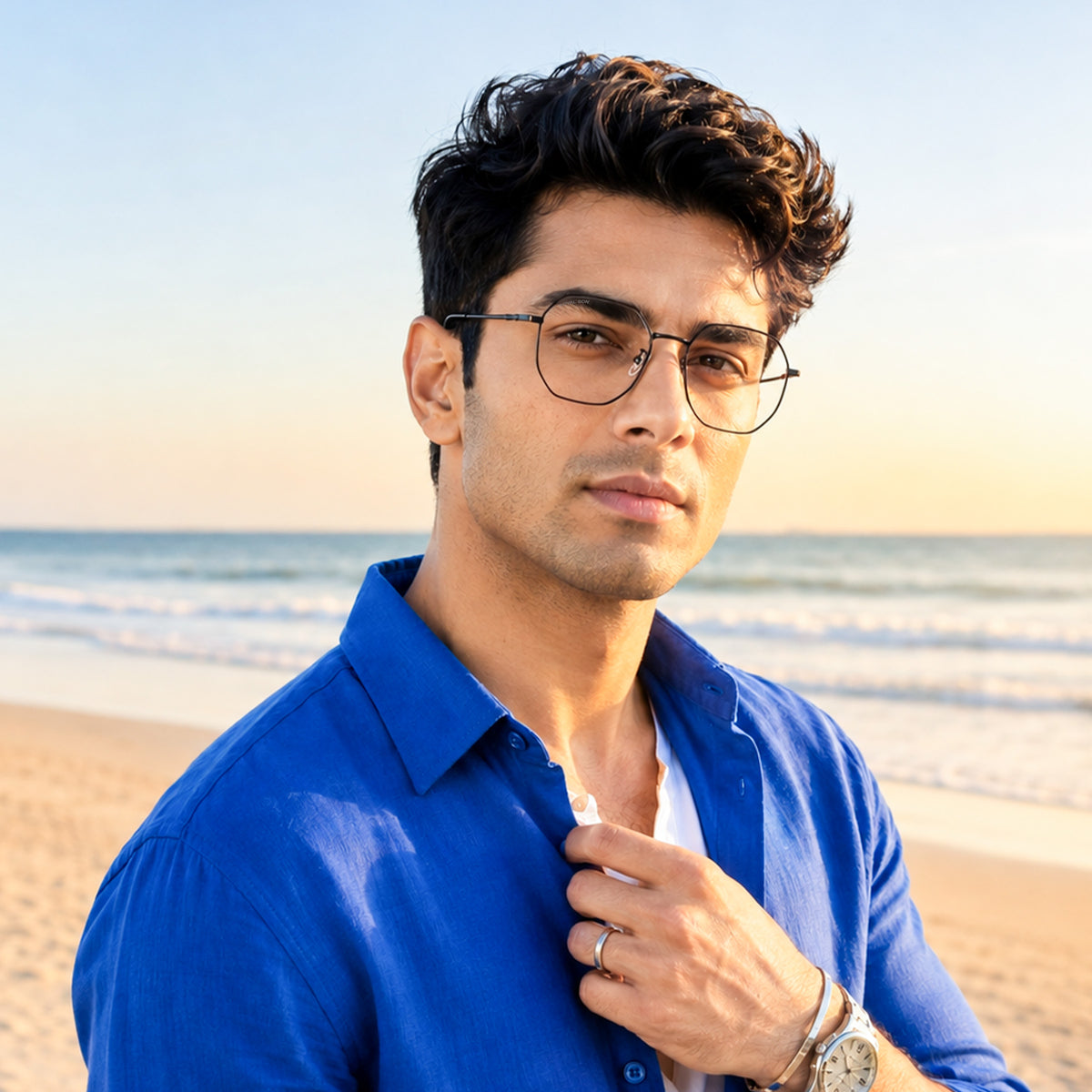 Royal Son Hexagonal Blue Ray Cut Men Women Eye Glasses - SF0019-C1