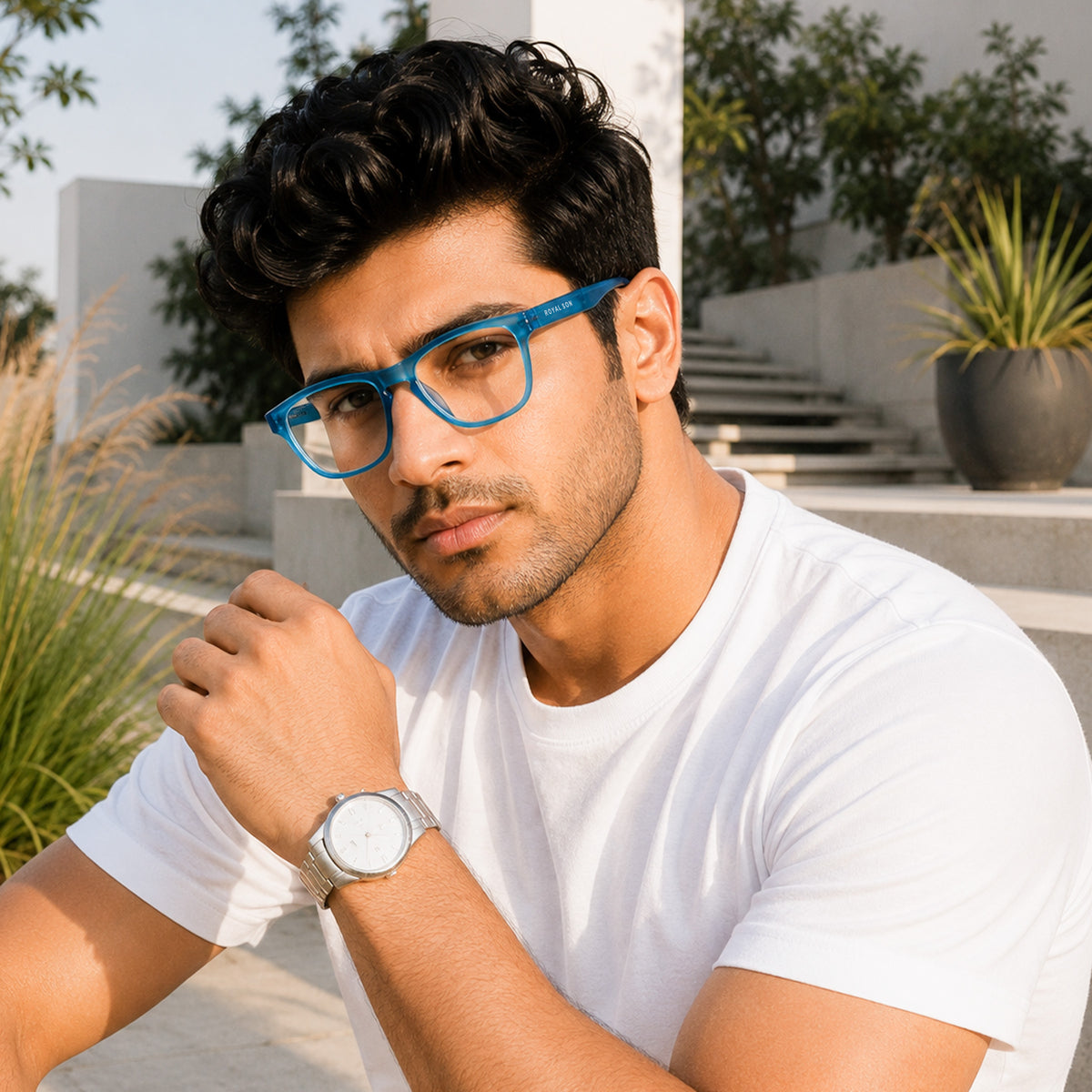 ROYAL SON Stylish Blue Cut Specs For Men Women - SF-RS2020-C12