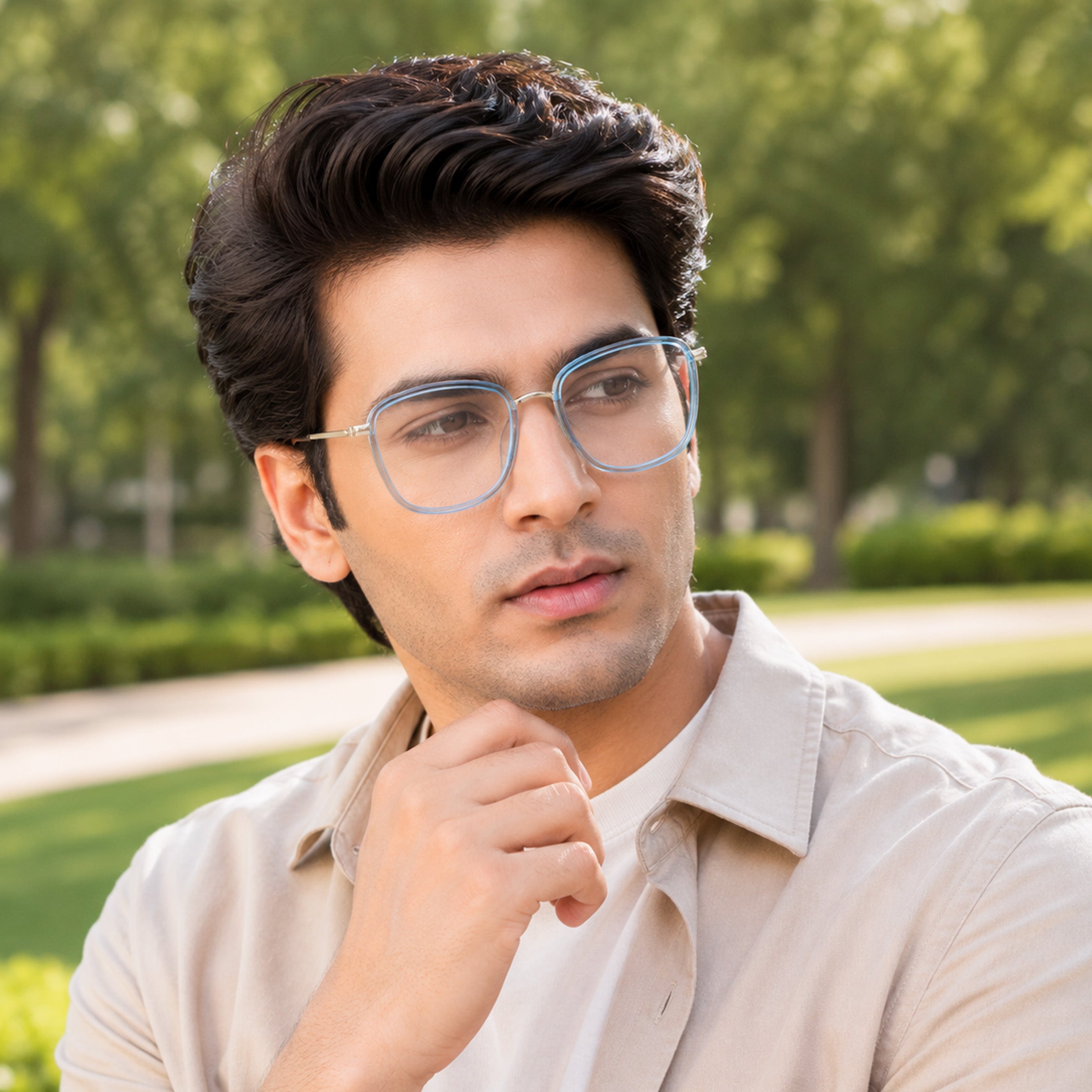Royal Son Square Blue Ray Cut Men Women Eye Glasses - SF0015-C2