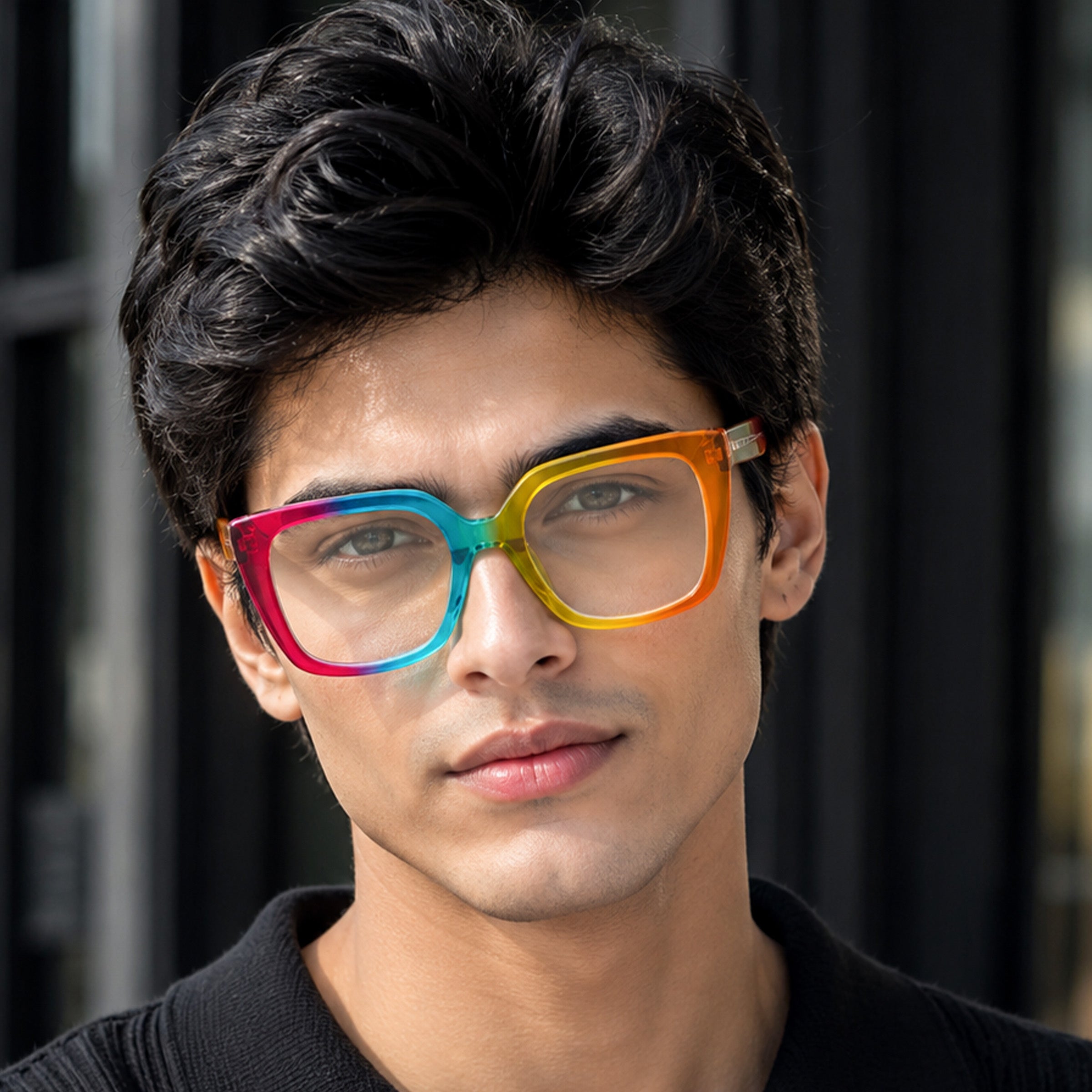 PERKEY Full Rim Square-Oversized Blue Light Blocking Spectacles Frames Men Women - OPTL002-C3