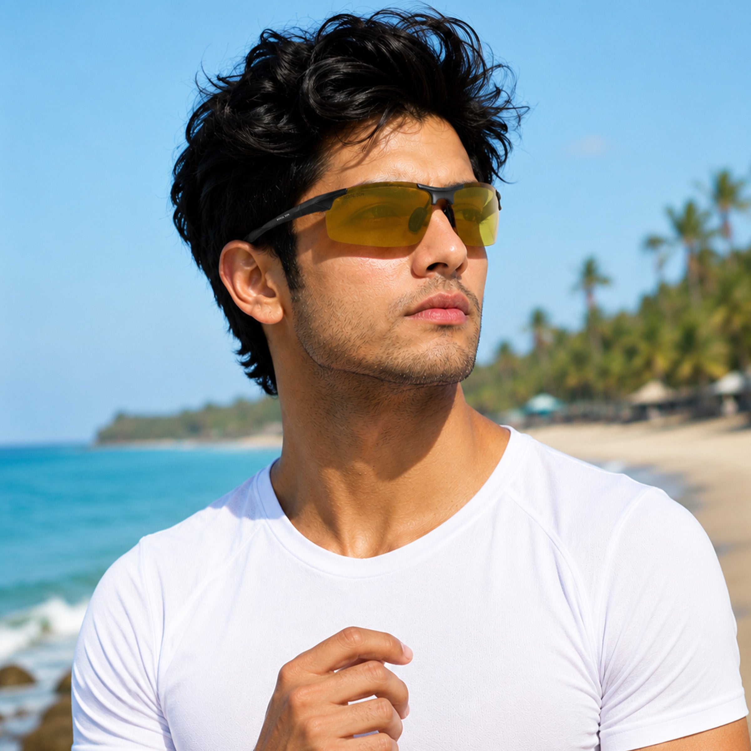 Royal Son Wrap-Around Polarized Men Sunglasses - CHI0094-C4
