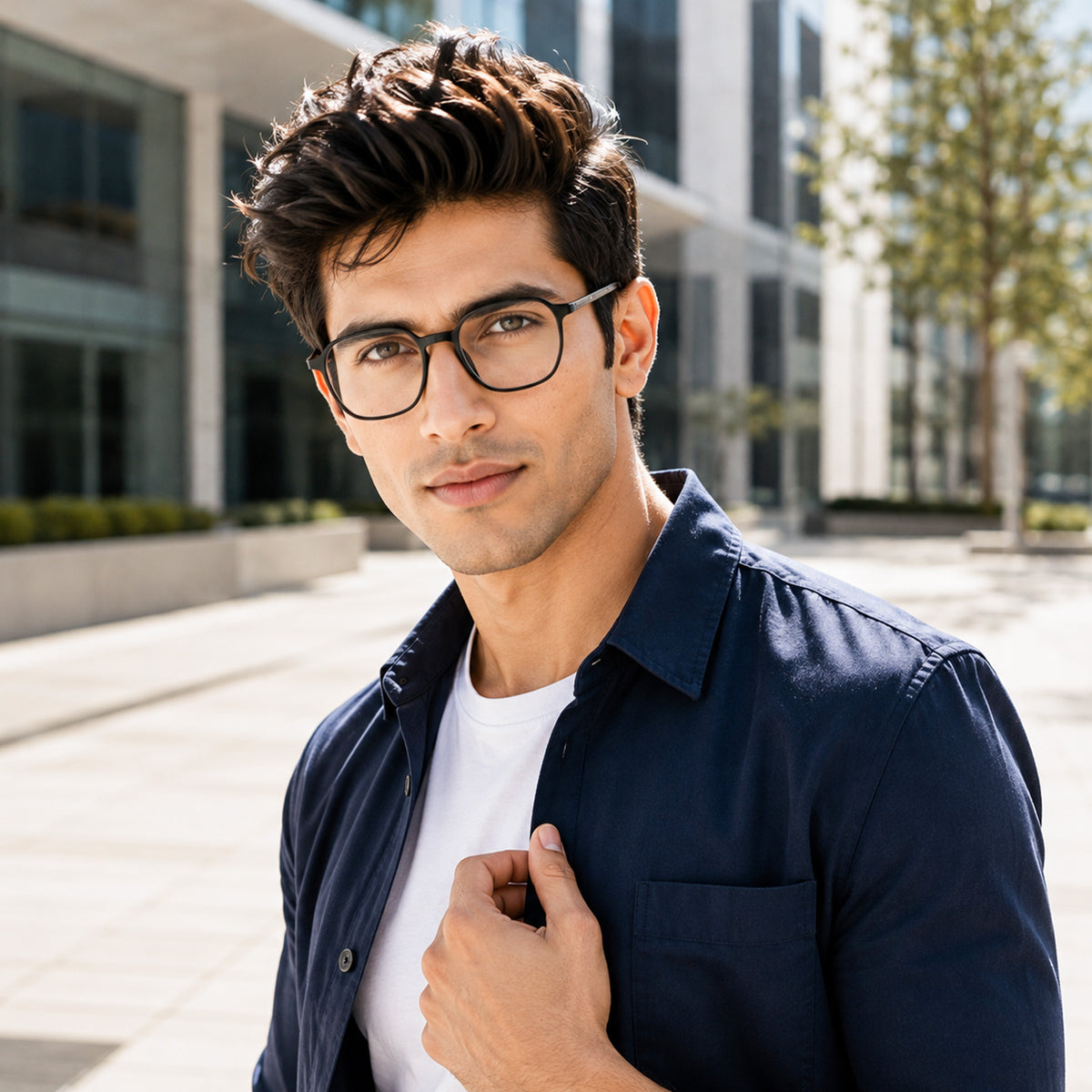 Royal Son Polygon Blue Ray Cut Transparent Eye glasses For Men Women - SF0025-C1