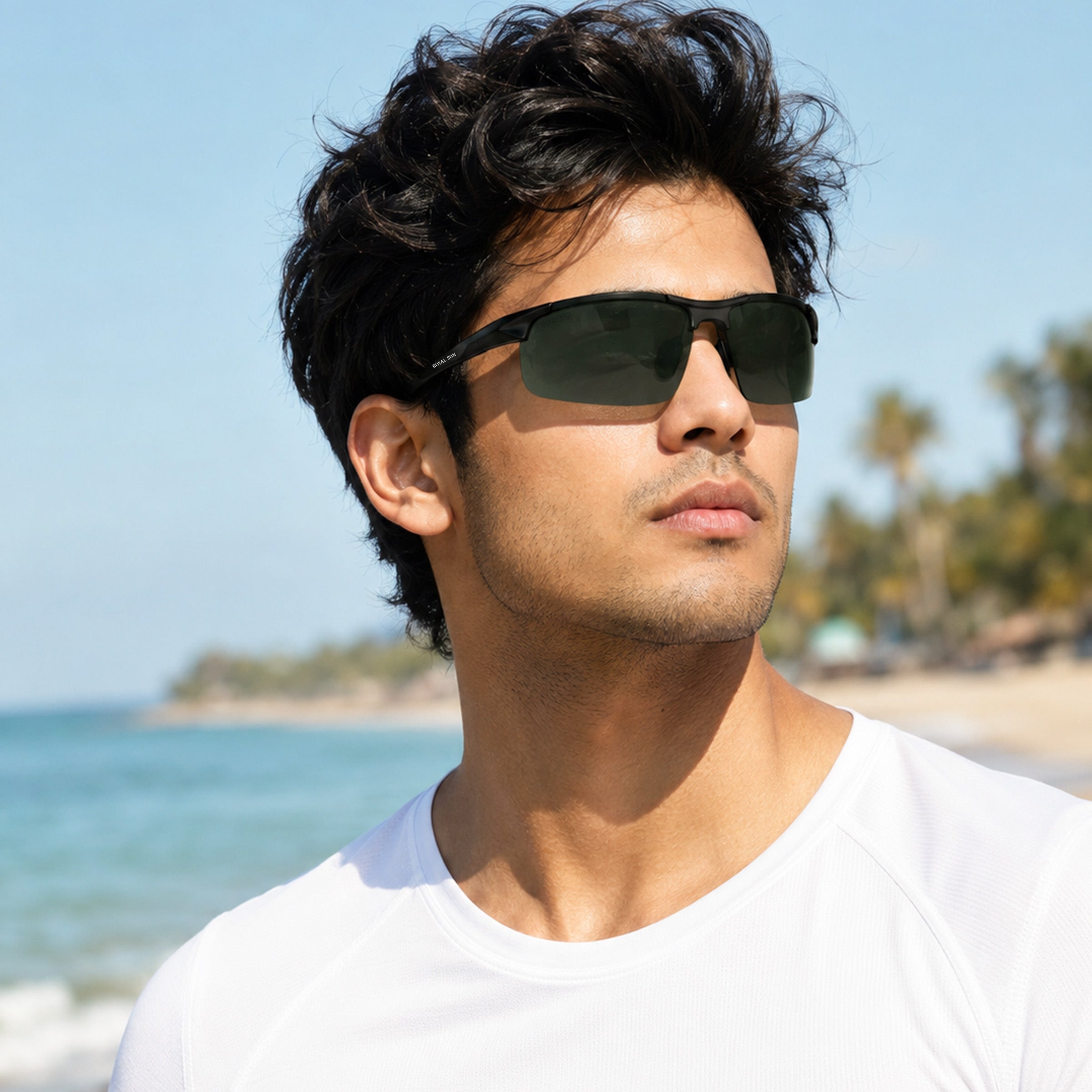 Royal Son Wrap-Around Polarized Men Sunglasses - CHI0094-C1