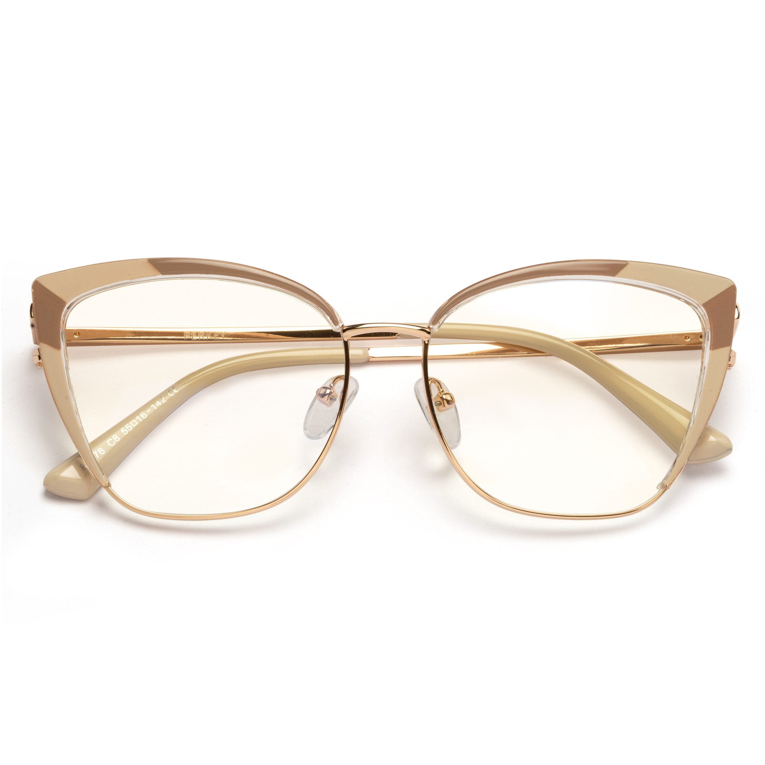 PERKEY Full Rim Cat Eye Blue Light Cut & Antiglare Computer Eyeglasses For Women - OPTL0018-C3