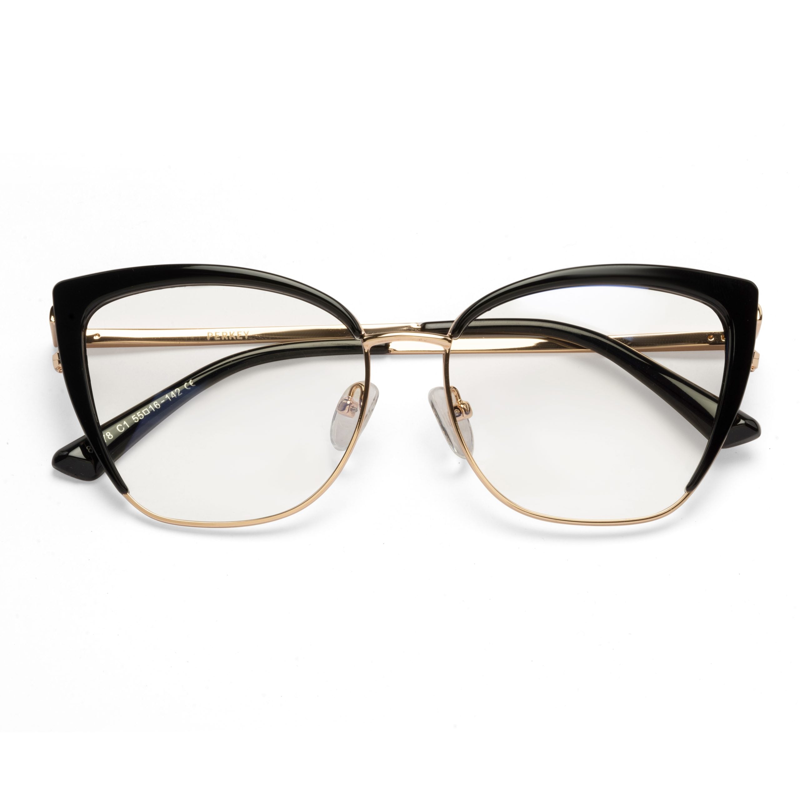 PERKEY Full Rim Cat Eye Blue Light Cut & Antiglare Computer Eyeglasses For Women - OPTL0018-C1