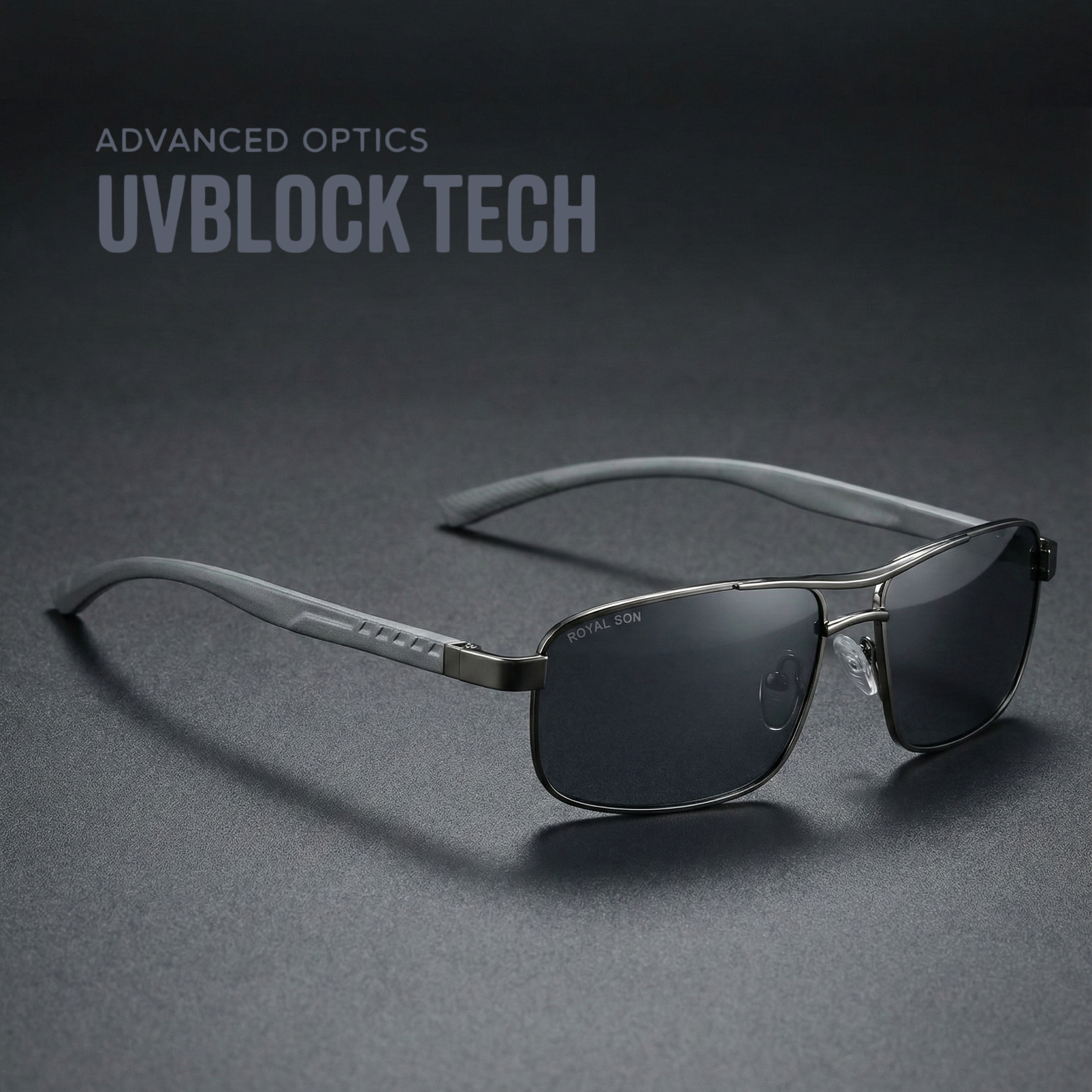 Royal Son Rectangular Polarized Men Sunglasses - CHI0085-C2