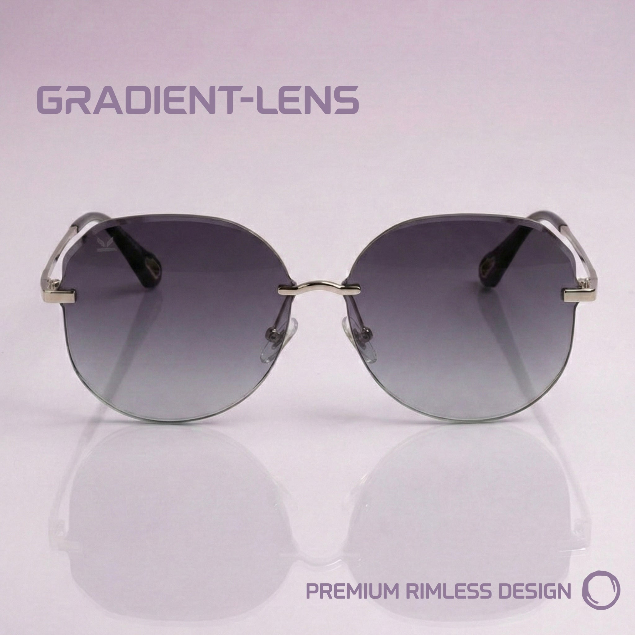 PERKEY UV Protected Stylish Rimless Sunglasses For Women - PRKY0015-C1