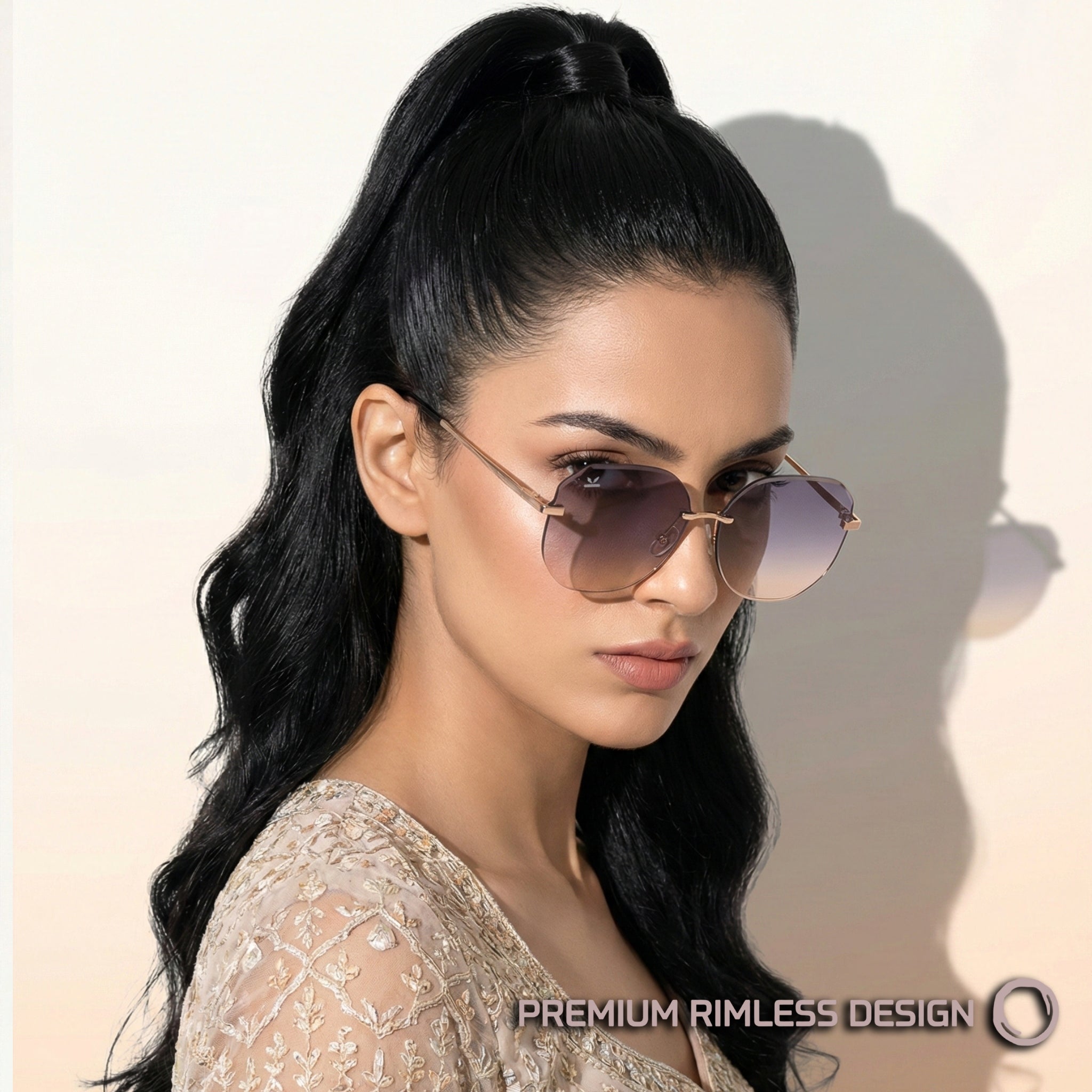 PERKEY UV Protected Branded Oversized Goggles For Women - PRKY0015-C2