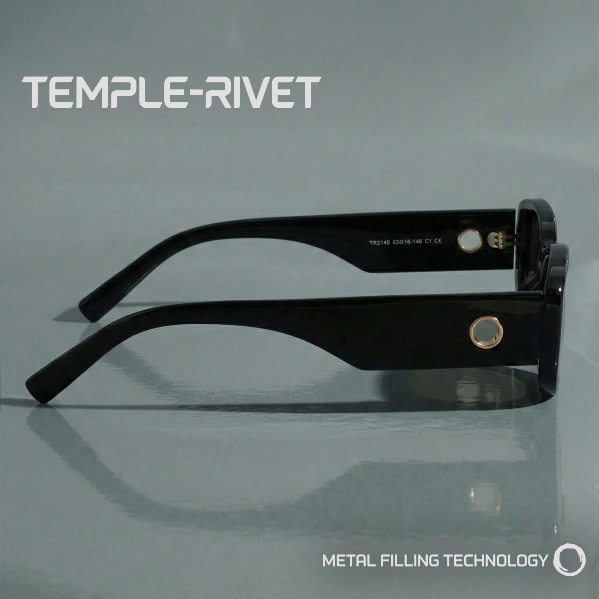 PERKEY Rectangle Black UV Protected Polarized Cooling Sunglasses Men Women - PRKY006-C1