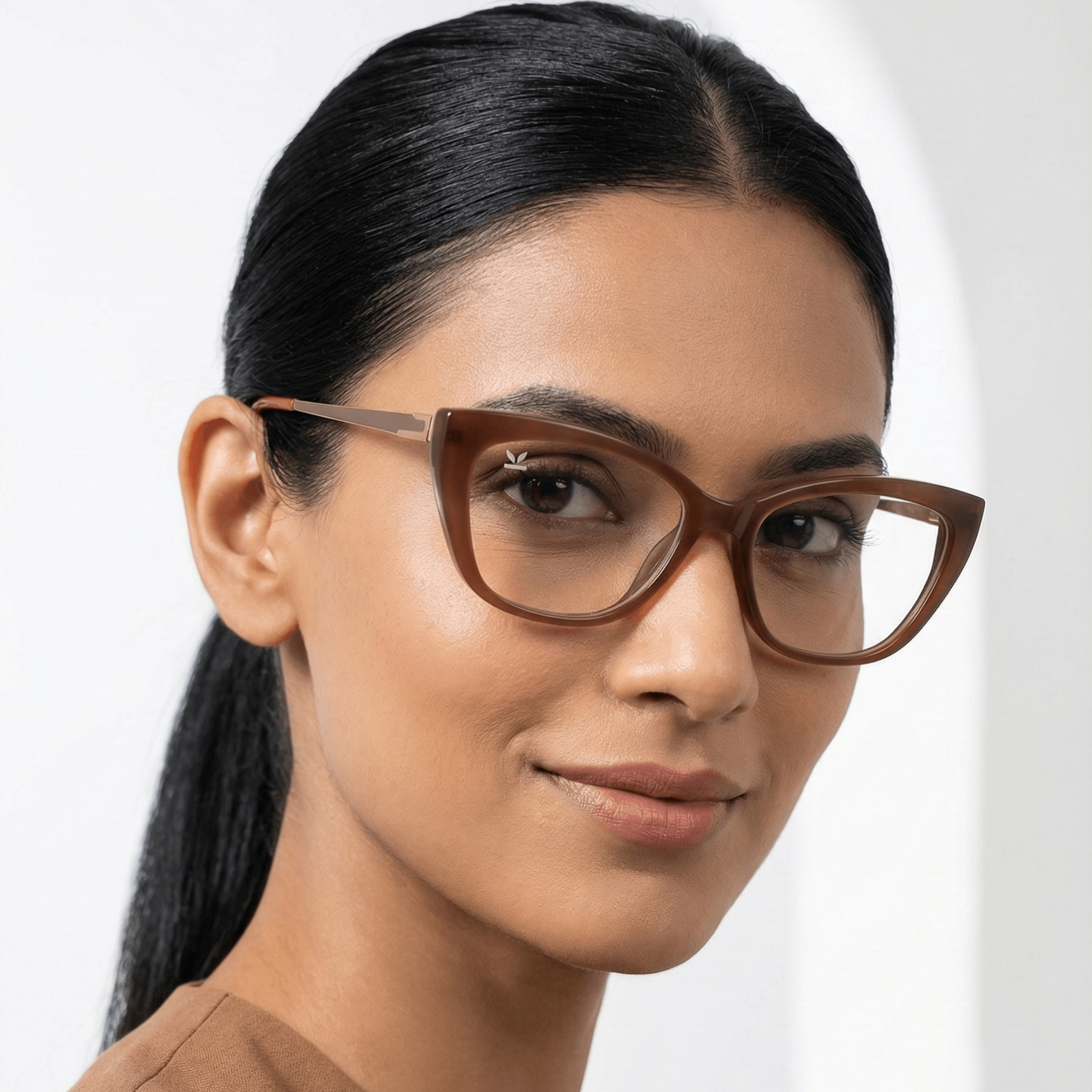 PERKEY Full Rim Soft Cat Eye Glossy Purple Eyeglass Frame For Women - OPTL0024-C3