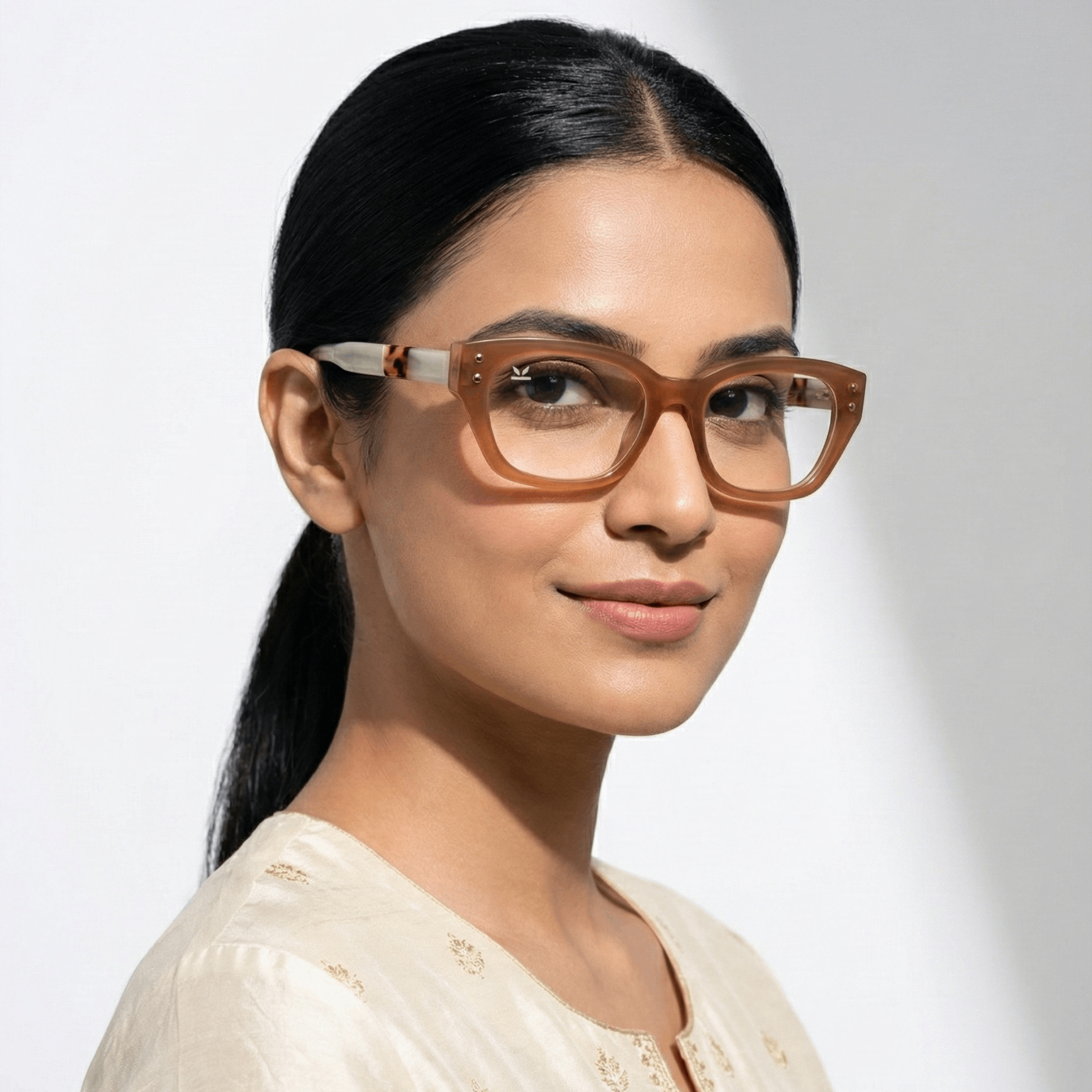 PERKEY Soft Square Glossy Pink Eyeglass Frame For Women - OPTL0022-C2