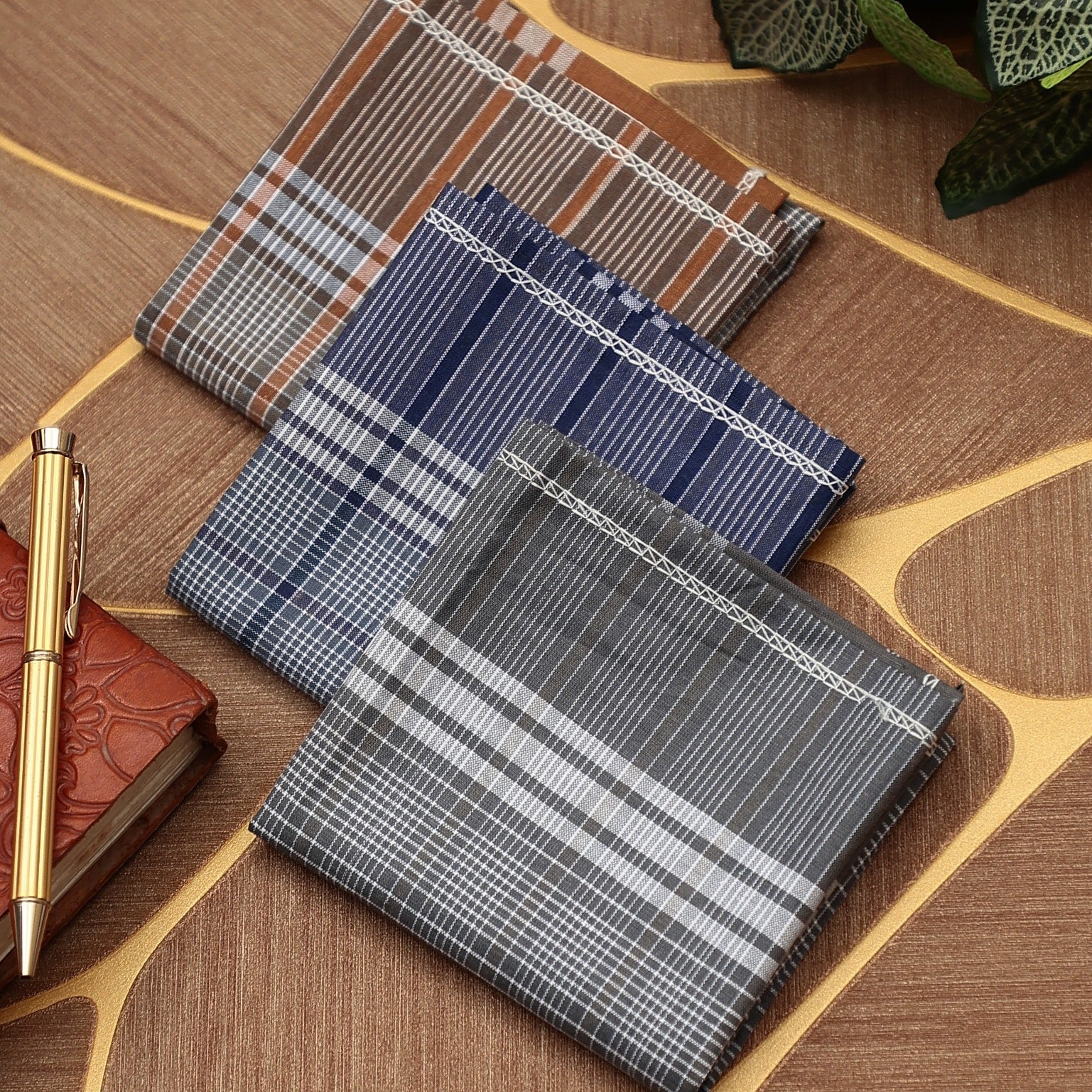 ROYAL SON Premium Cotton Fabric Handkerchief Men's Hanky (Multicolor) (Pack of 12) - HNYK-CHKS-12P