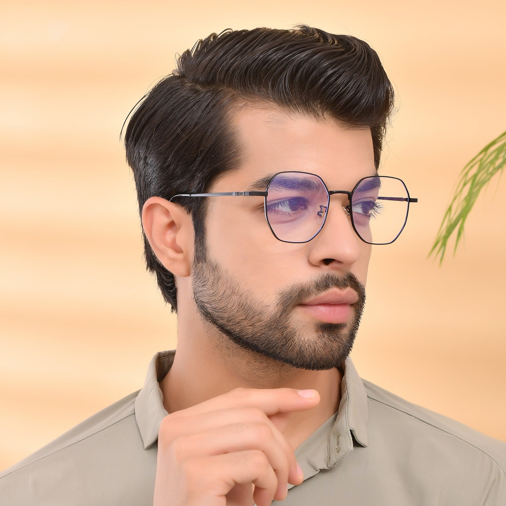 Royal Son Hexagonal Blue Ray Cut Men Women Eye Glasses - SF0019-C1
