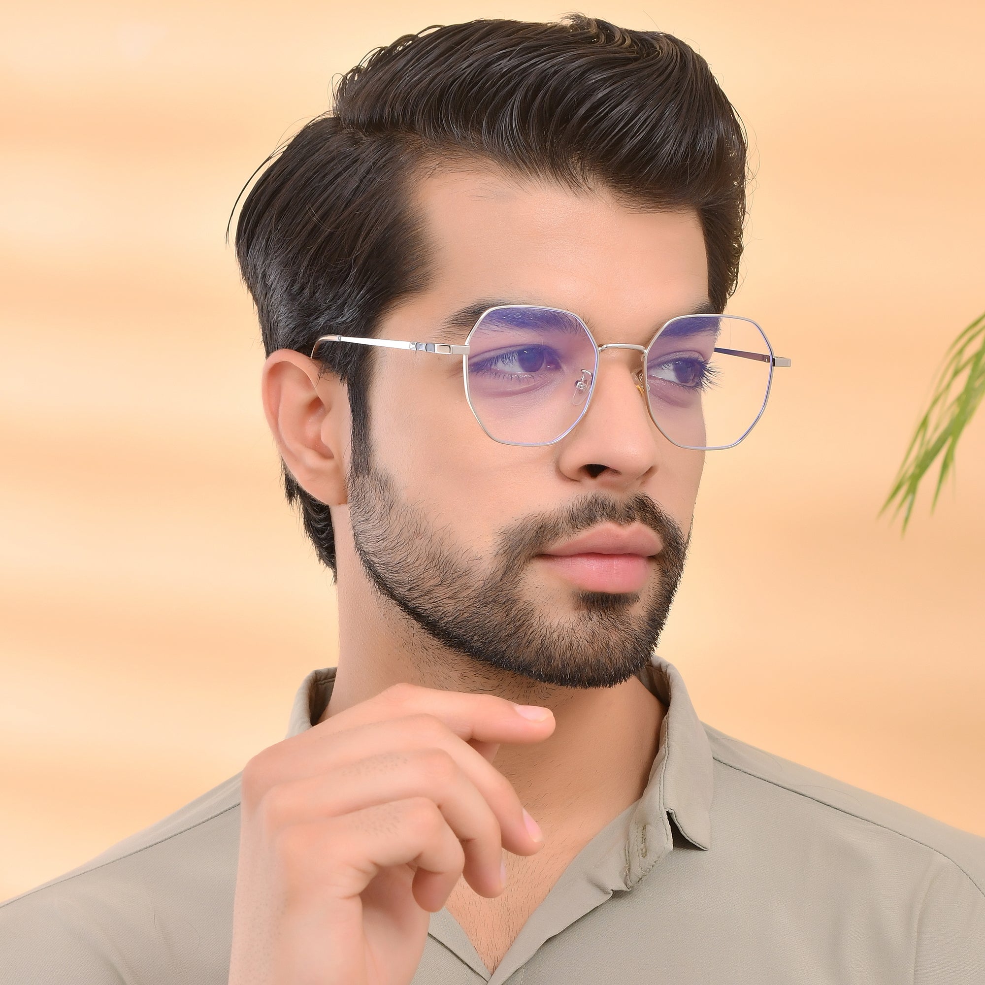 Royal Son Hexagonal Blue Ray Cut Men Women Eye Glasses - SF0019-C3