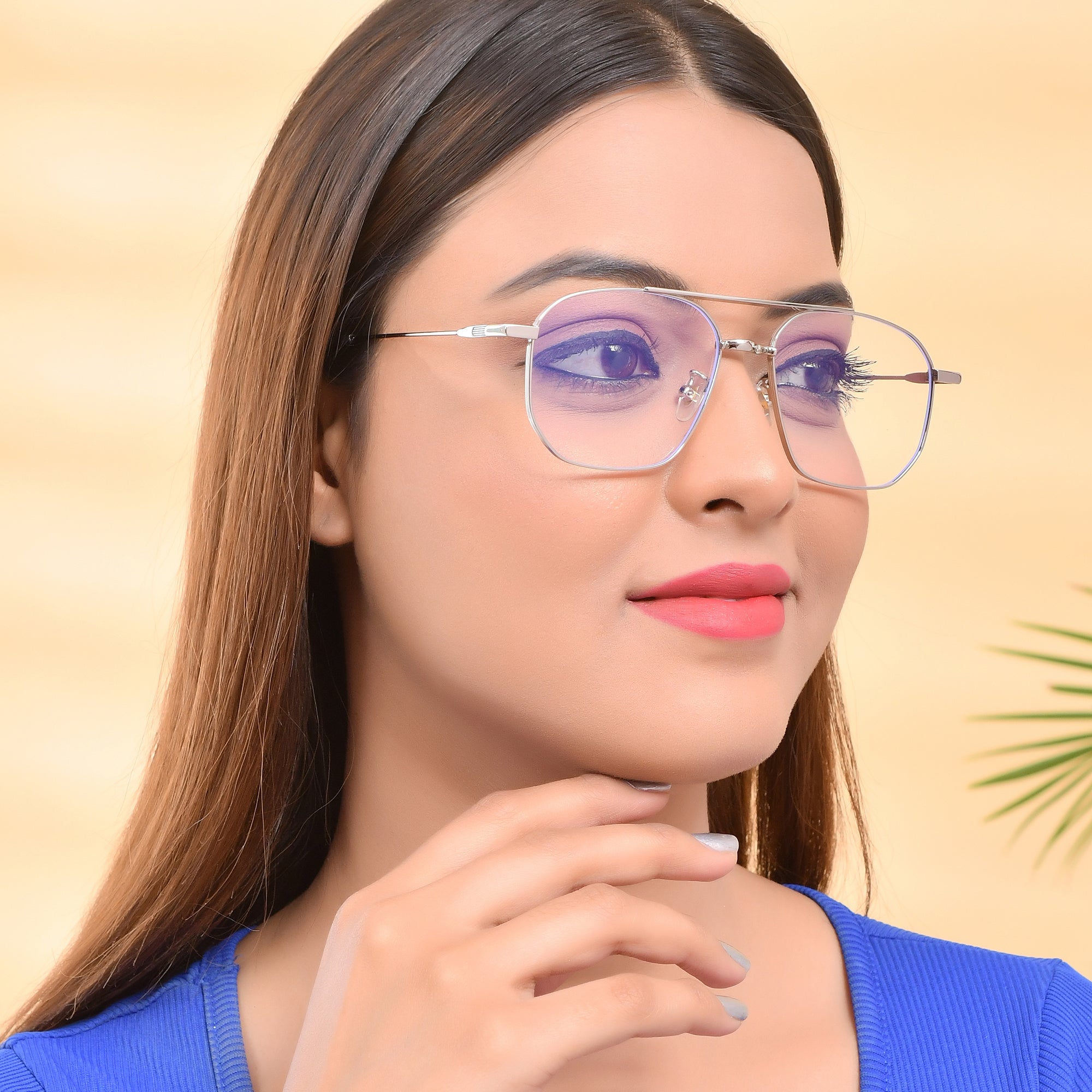 Royal Son Square Blue Ray Cut Men Women Eye Glasses - SF0020-C2