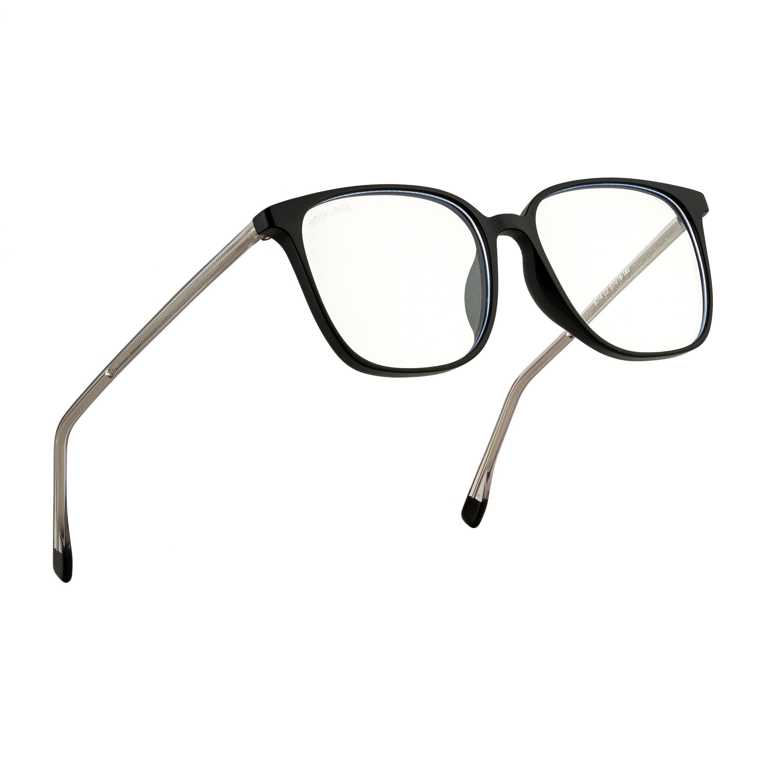 Royal Son Square Transparent Blue Ray Cut Stylish Eye Protection Men's Spectacles Frame - SF0026-C1