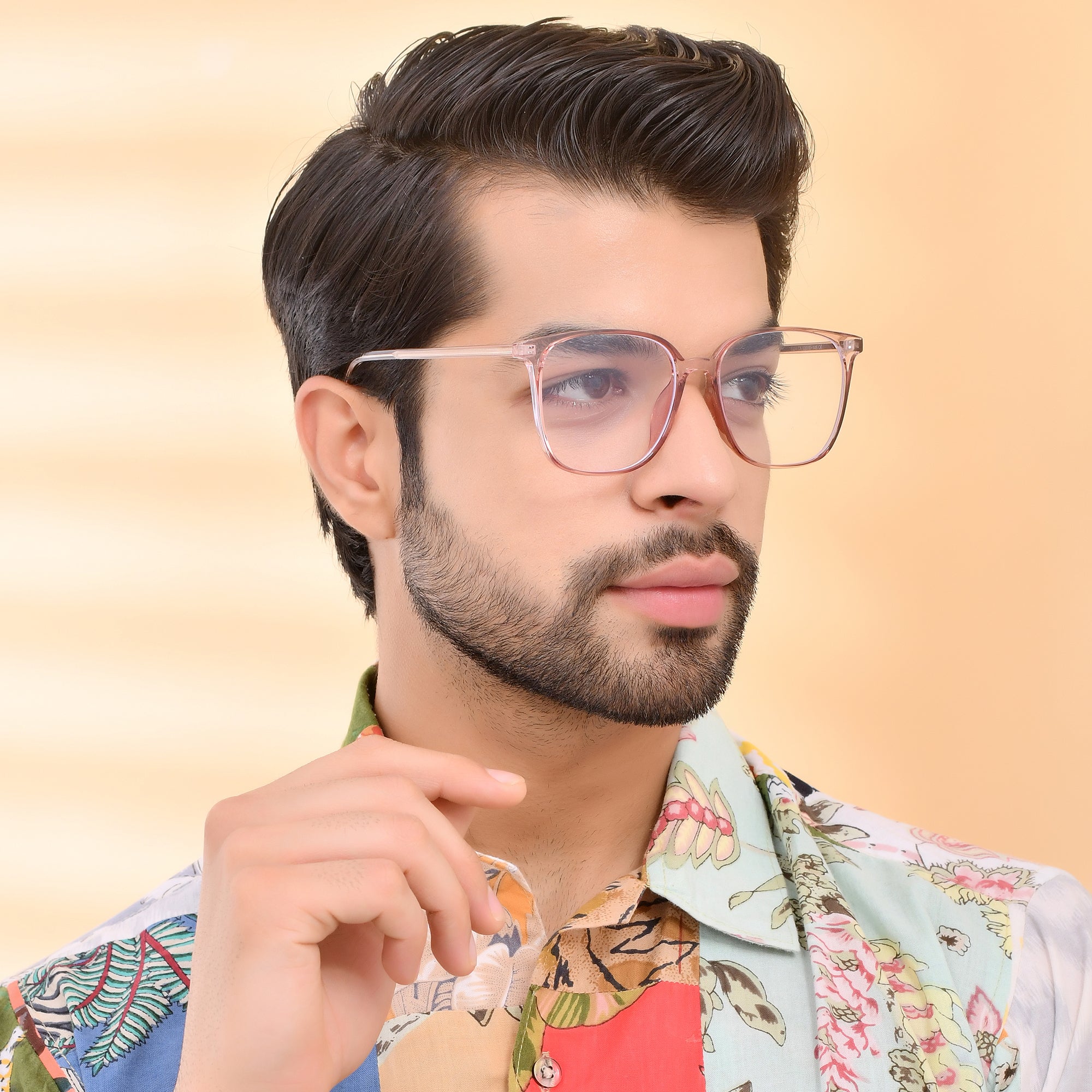 Royal Son Square Transparent Blue Light Blocking Uv Protection Stylish Men Frames - SF0026-C4