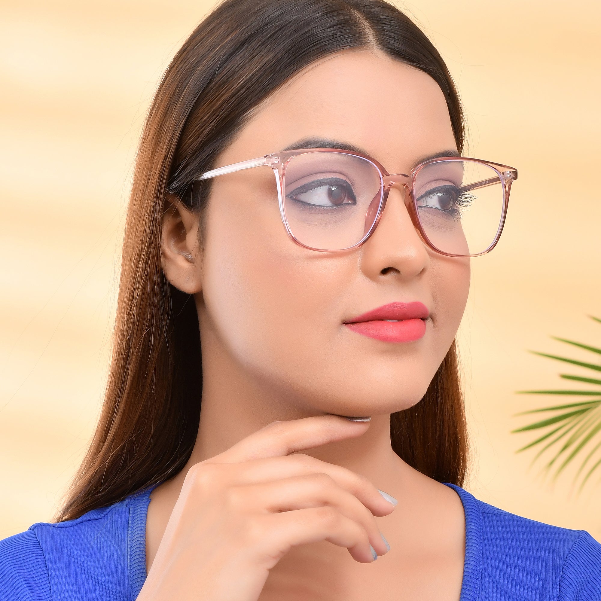 Royal Son Square Transparent Blue Light Blocking Uv Protection Stylish Men Frames - SF0026-C4