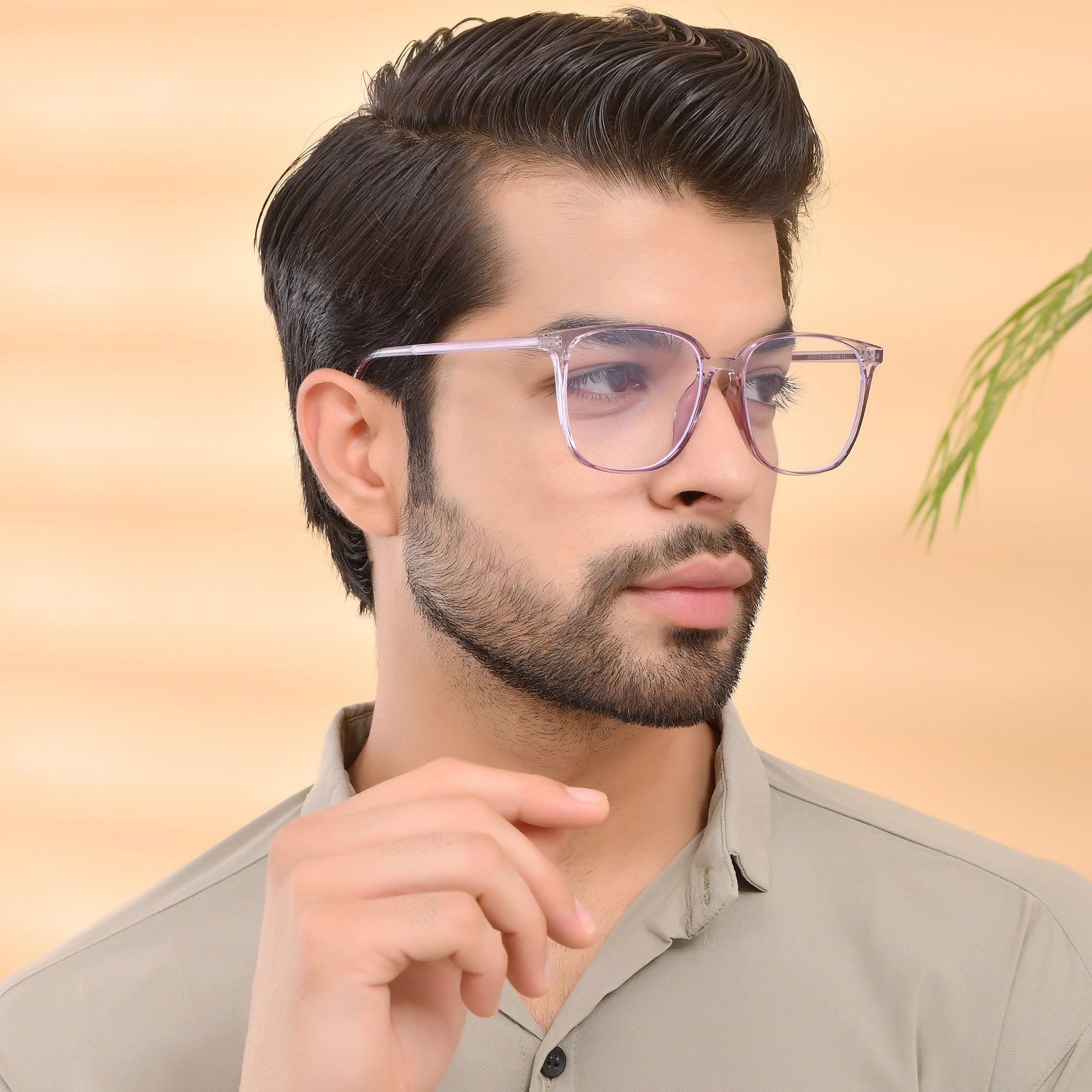 Royal Son Square Anti Glare Transparent Blue Light Blocking Men Spectacles Frame - SF0026-C5