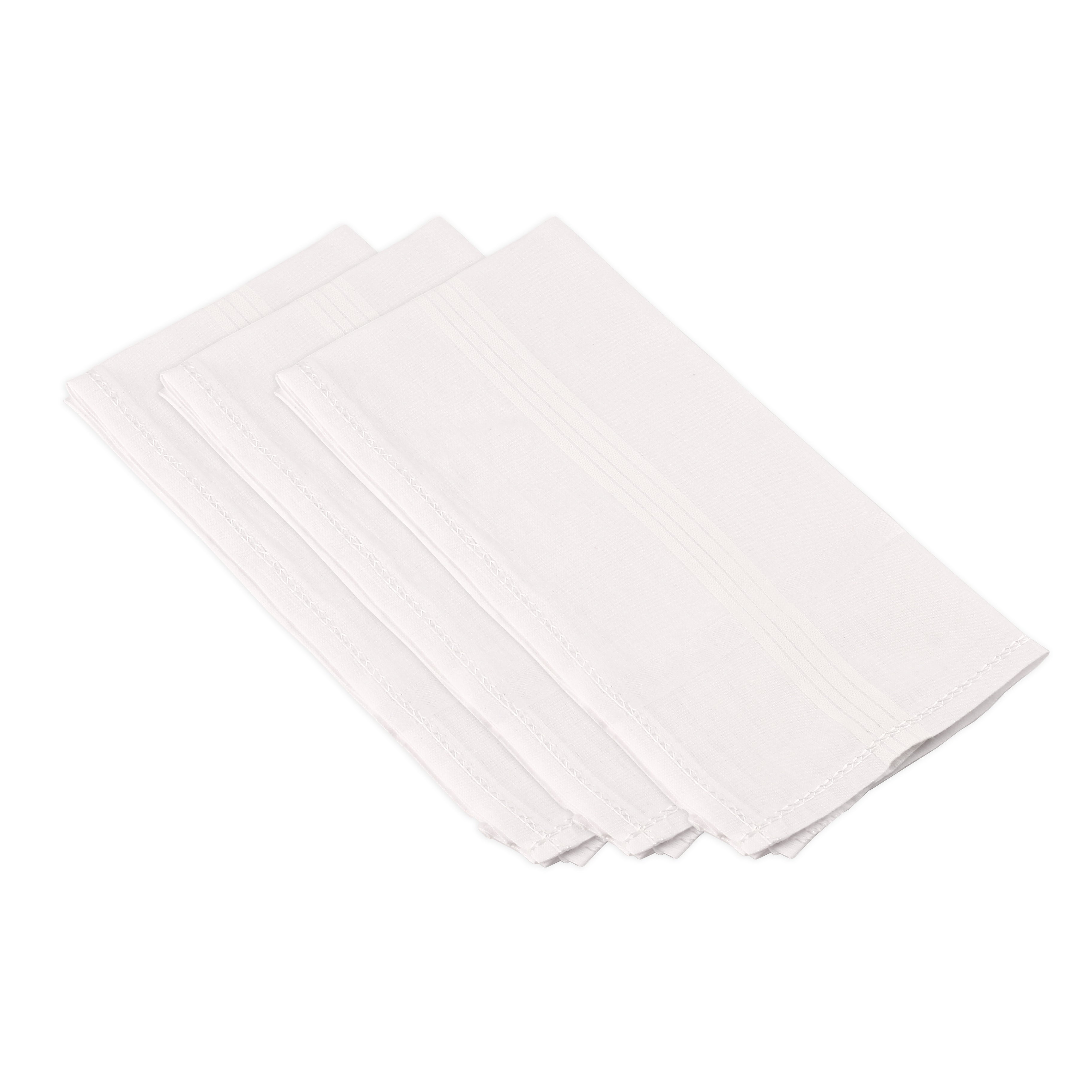 ROYAL SON Men's Stylish Cotton Casual Handkerchief Hanky (Pack of 09) - HNYK-WT-WT-9P