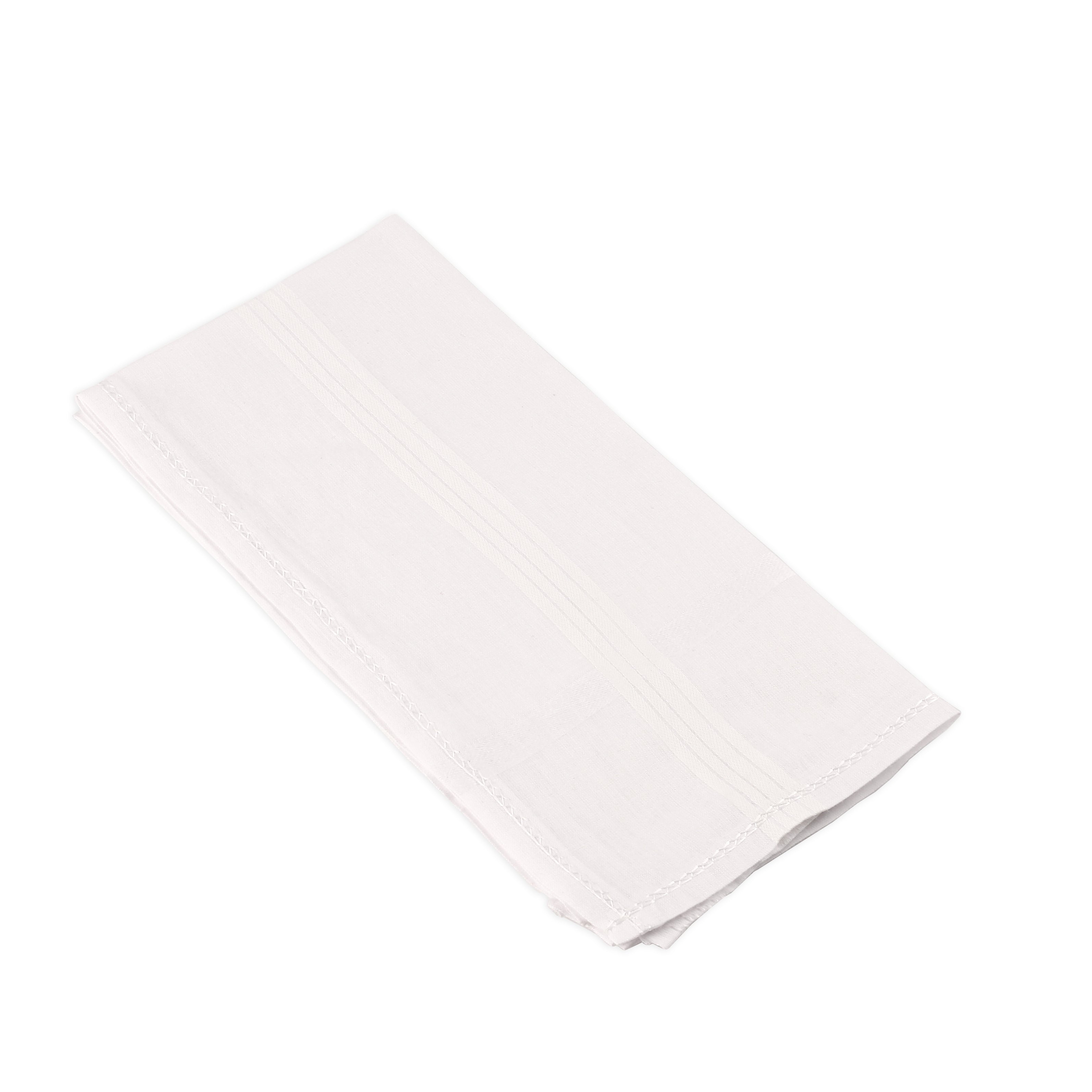 ROYAL SON Men's Casual Premium Cotton Handkerchief Hanky (Pack of 06) - HNYK-WT-WT-6P