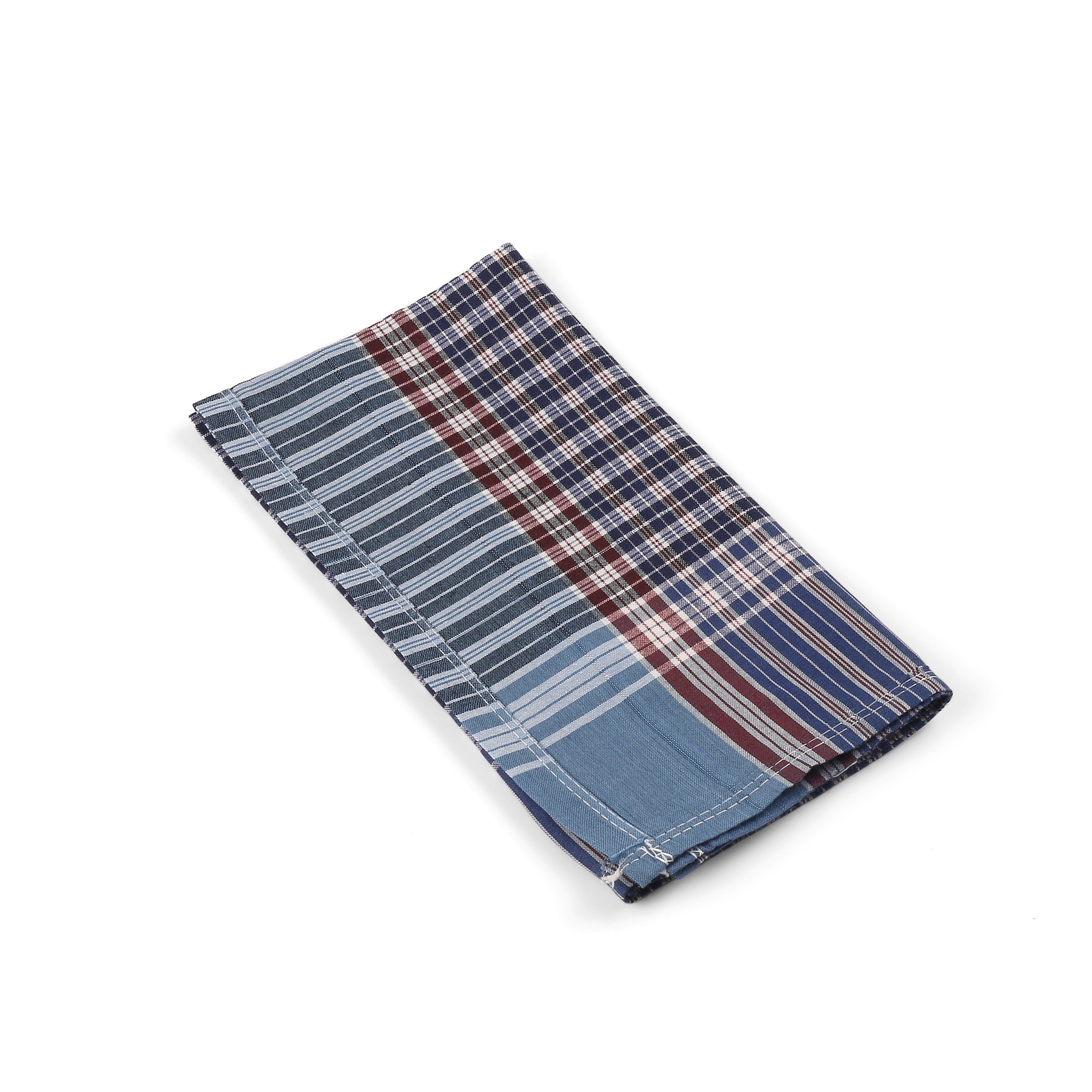 ROYAL SON Premium Cotton Fabric Handkerchief Men's Hanky (Multicolor) (Pack of 12) - HNYK-CHKS-12P