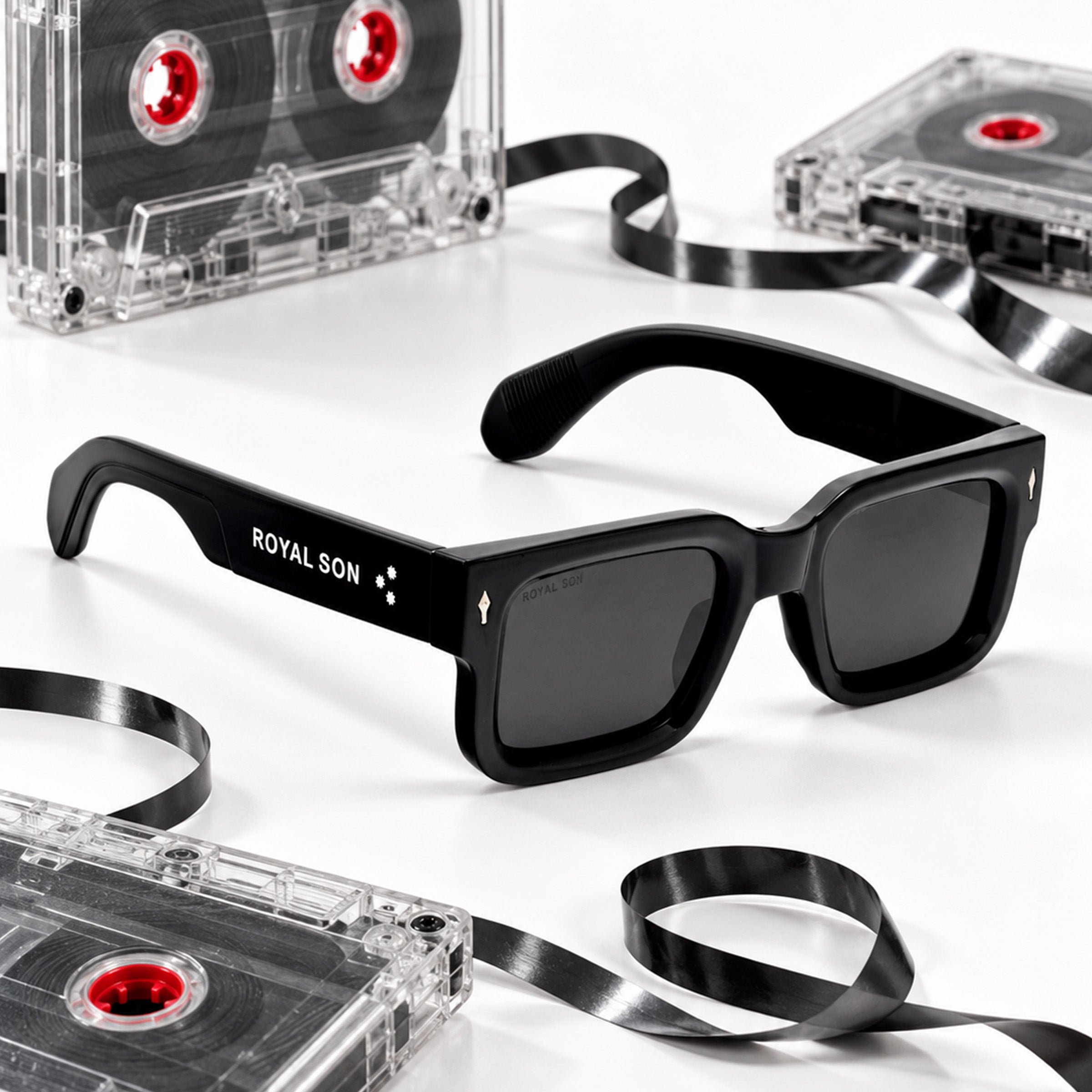Royal Son Polarized Square UV Protected Black Lens Sunglasses for Men & Women - SG-RS1115-C1