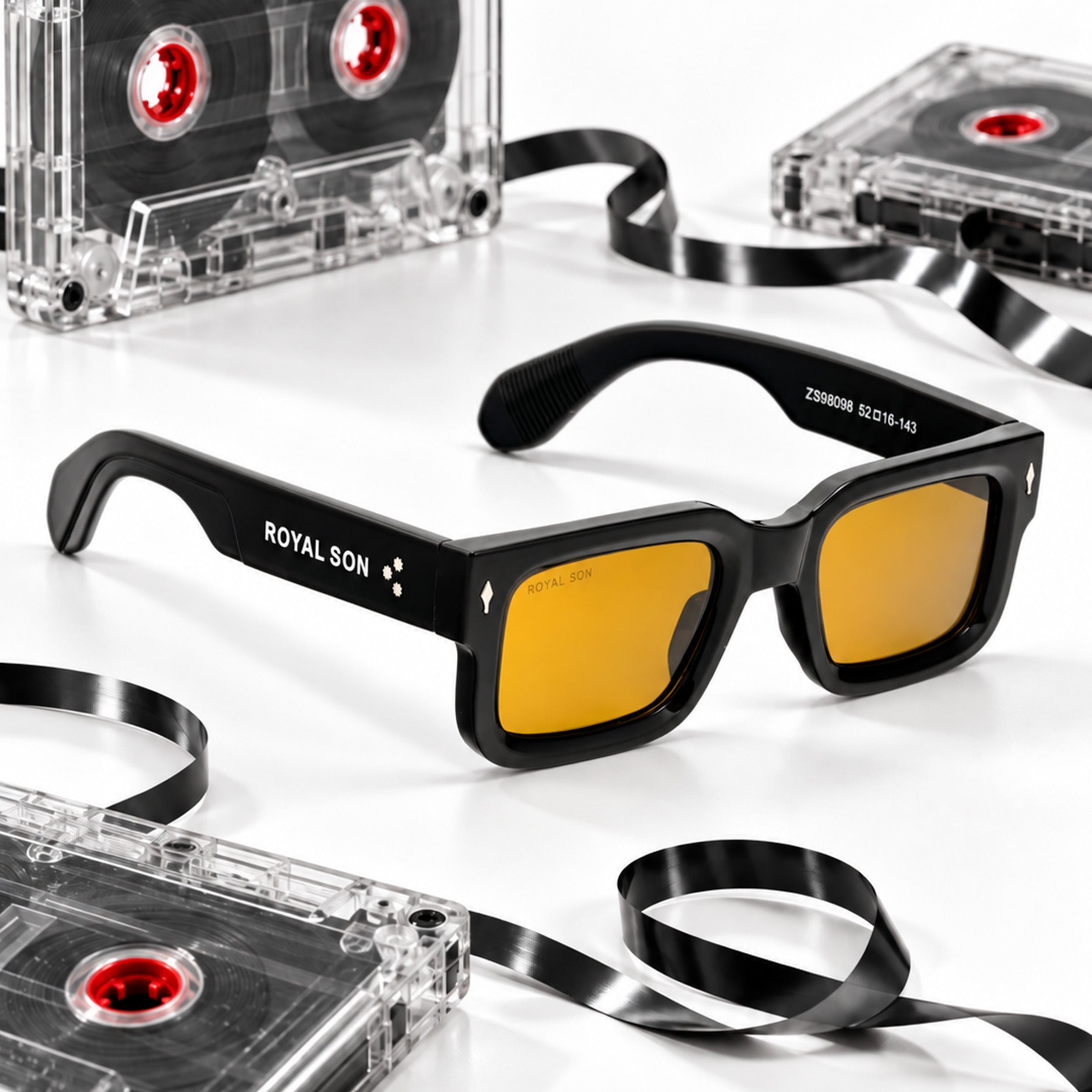 Royal Son Polarized Square Yellow Lens UV Protection Sunglasses for Men & Women - SG-RS1115-C3