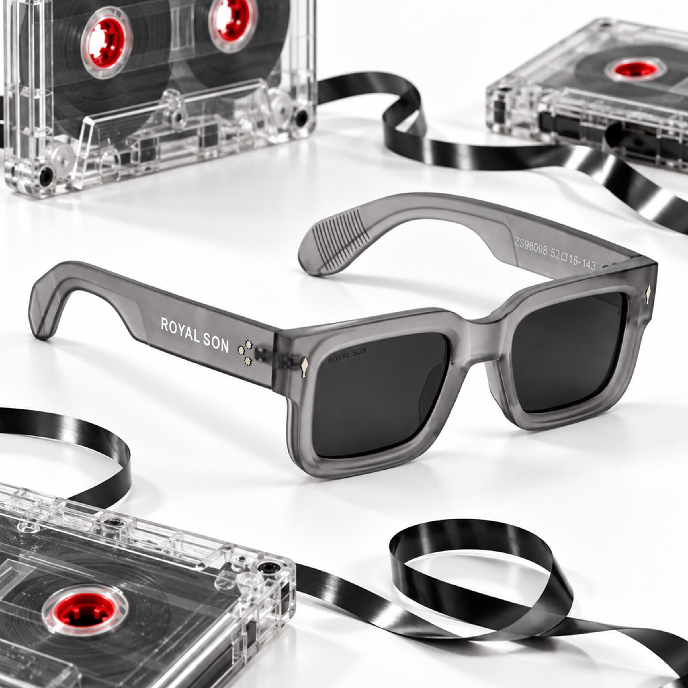 Royal Son Polarized Square Black Lens UV Protection Sunglasses for Men & Women - SG-RS1115-C2