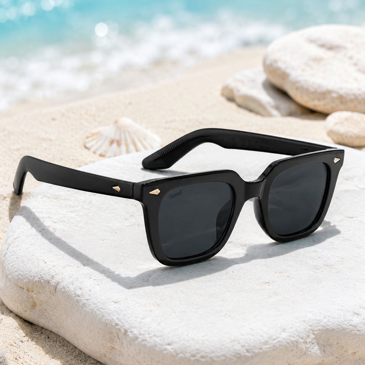 Stood Retro Square Black UV Protection Sunglasses For Men & Women Stylish – SG-STD0013-C1
