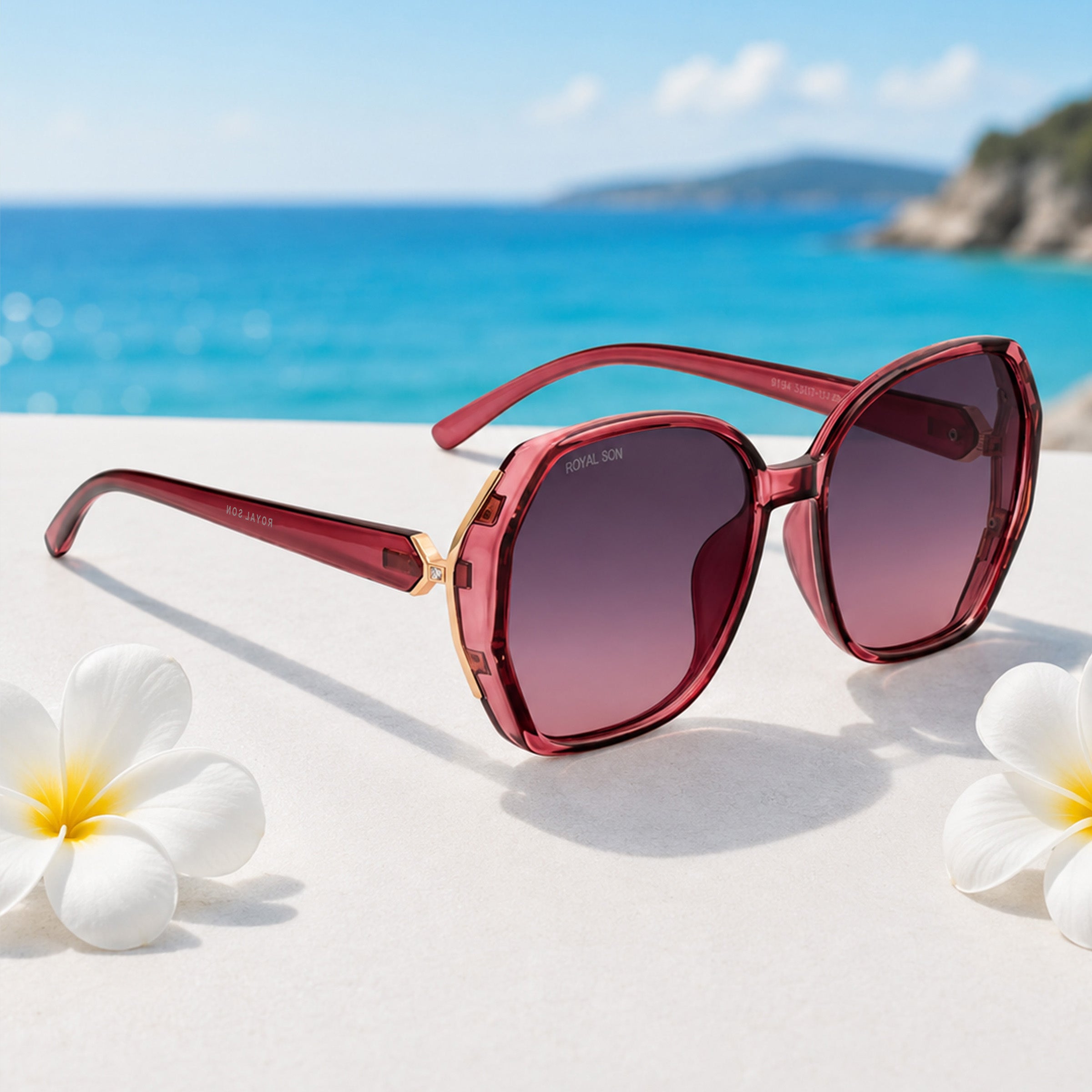 Royal Son Oversized Butterfly UV Protected Women Sunglasses - CHIWM00114-C4