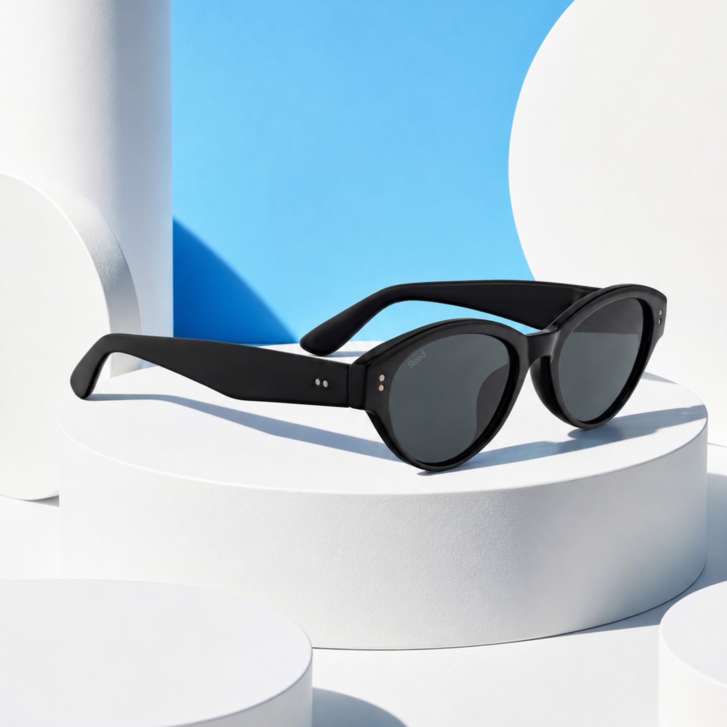 Stood Oval Black UV Protection Sunglasses For Men & Women Stylish – SG-STD0030-C1