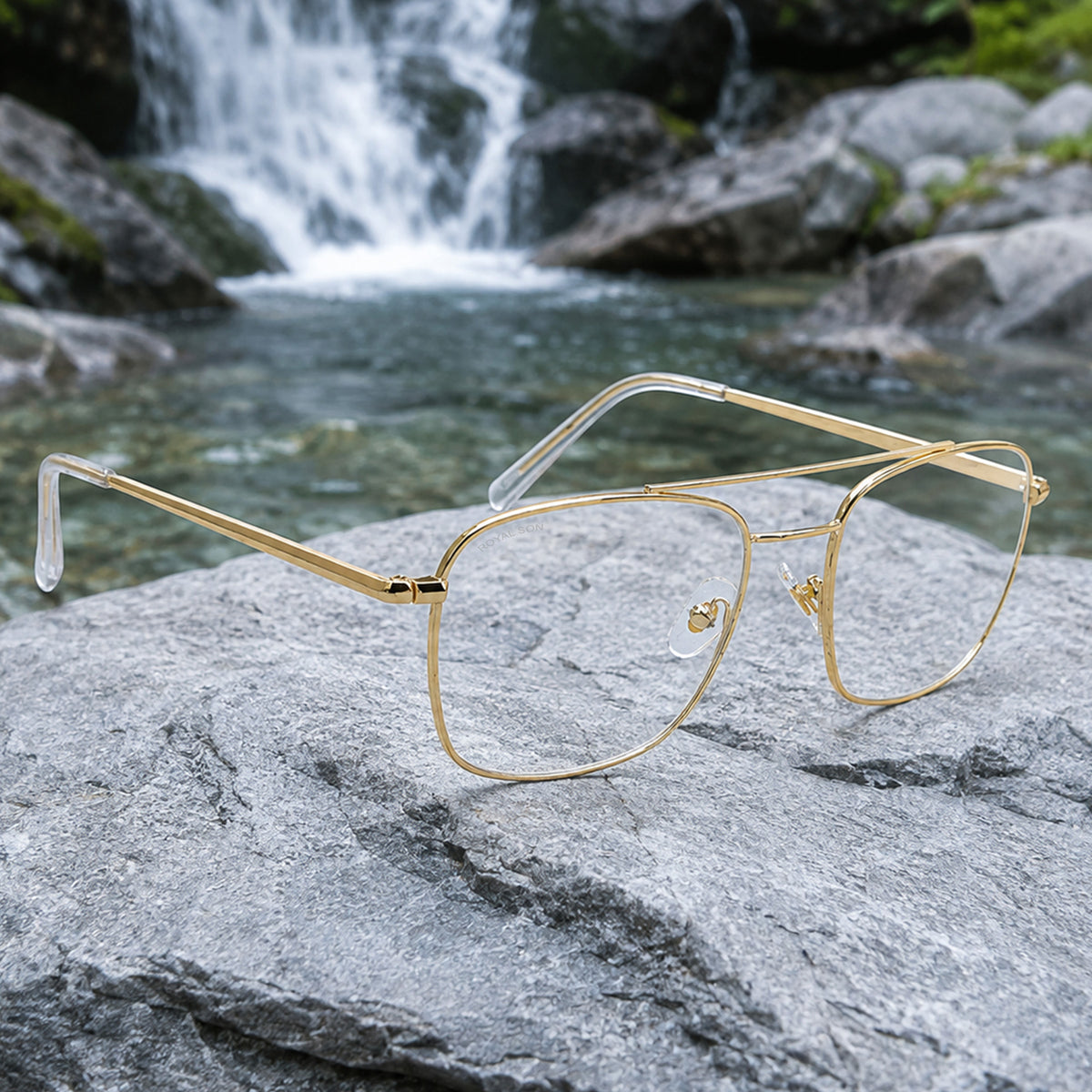 ROYAL SON Retro Square Spectacle Frame For Men And Women (RS0022SF|50|Transparent Lens)