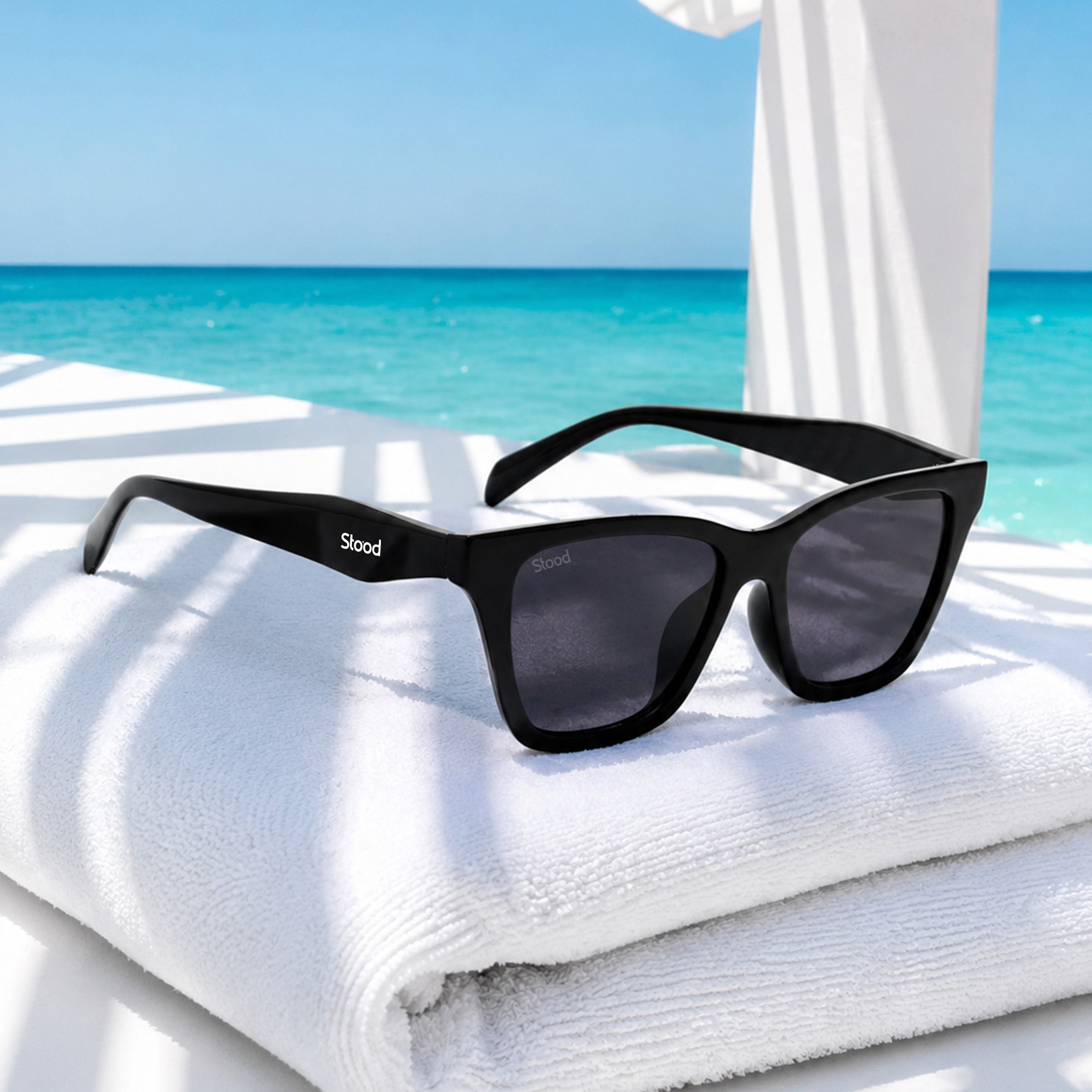 Stood Black Square UV Protected Sunglasses For Men & Women - SG-STD0033-C1