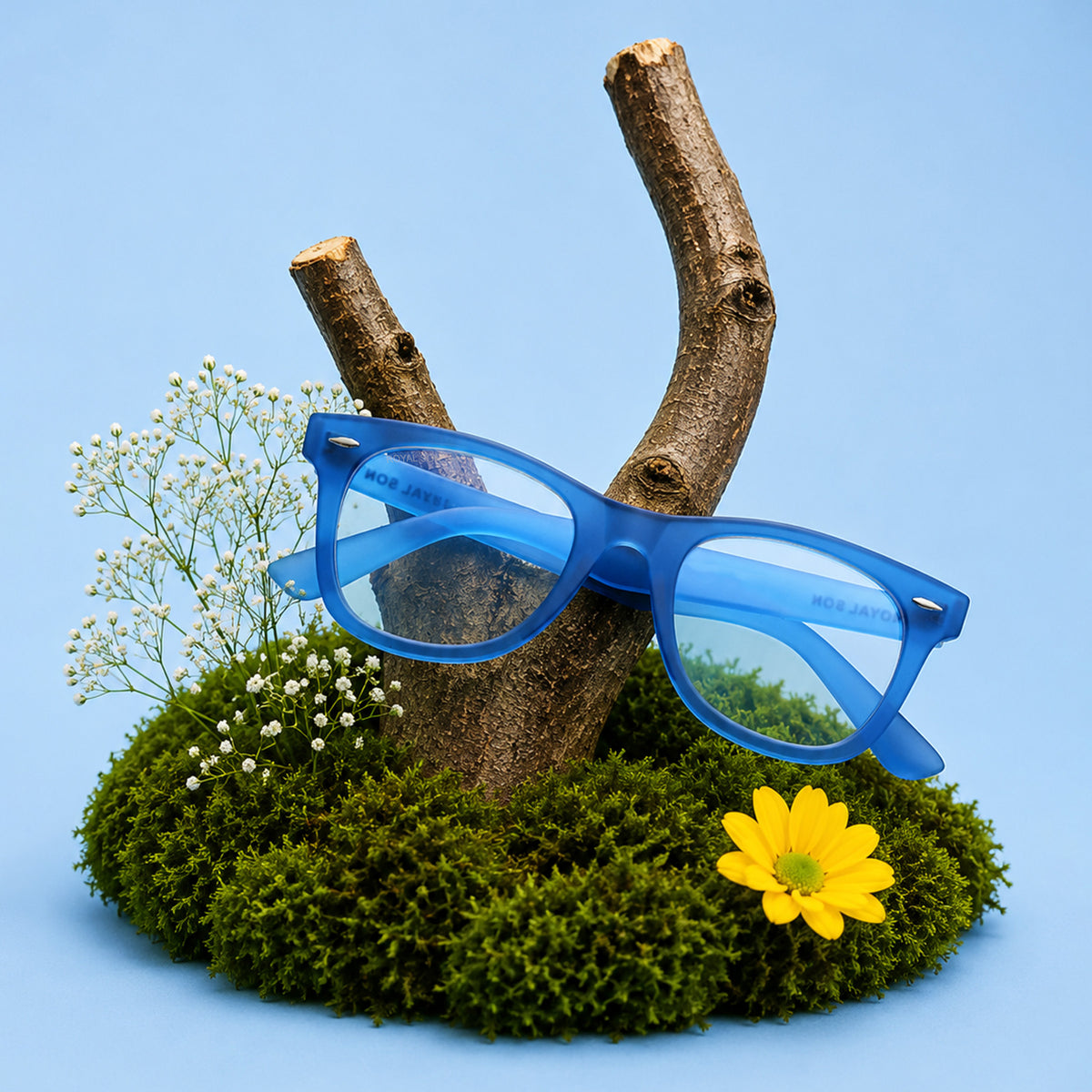 ROYAL SON Stylish Blue Cut Specs For Men Women - SF-RS3030-C12