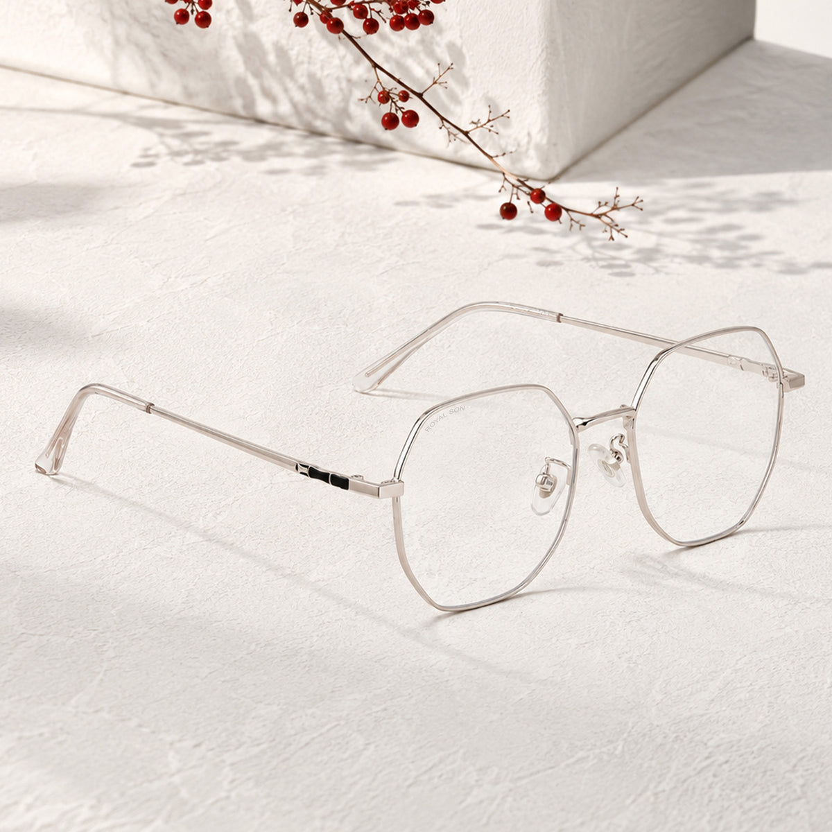 Royal Son Hexagonal Blue Ray Cut Men Women Eye Glasses - SF0019-C3