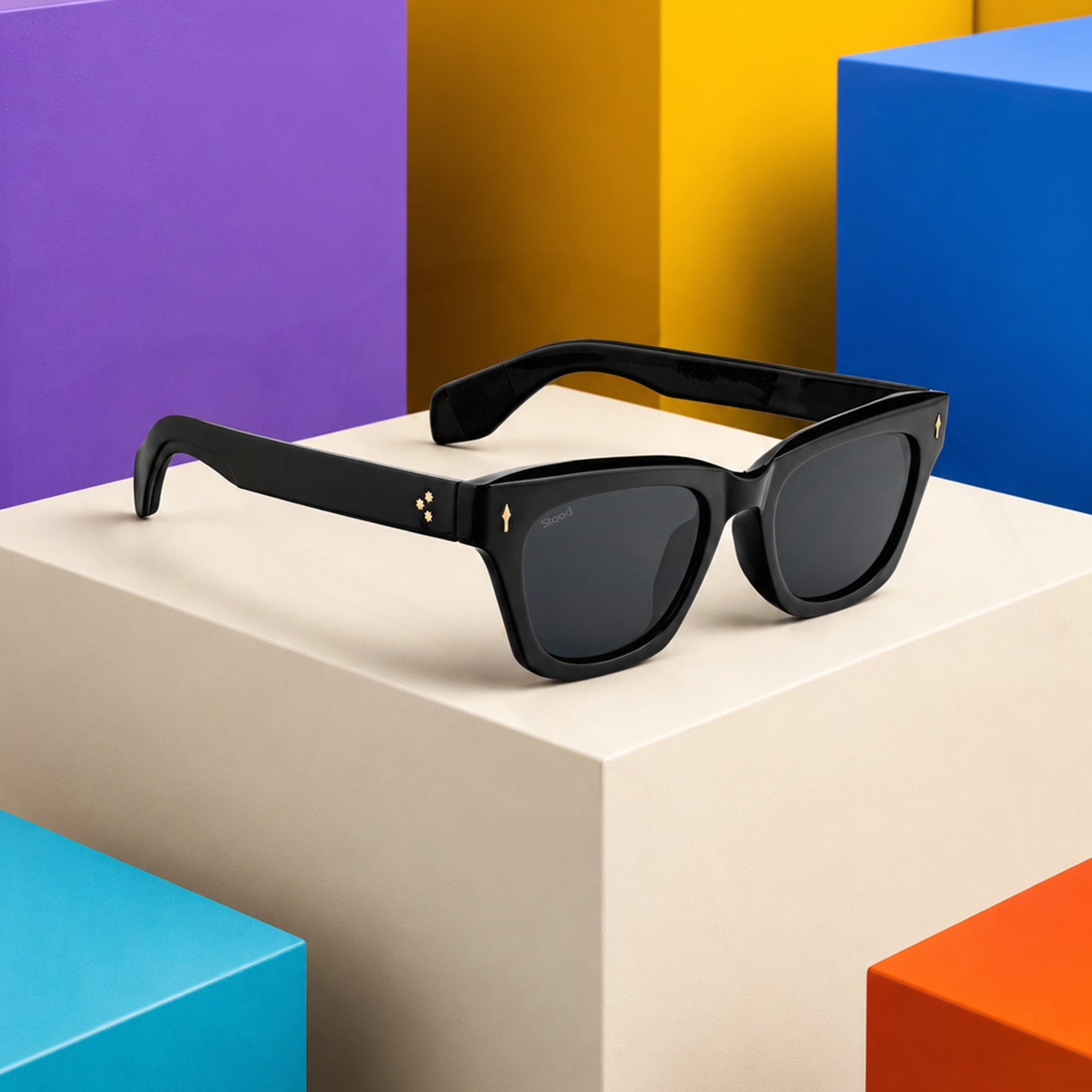 Stood Cat Eye Square Black UV Protection Sunglasses For Men & Women Stylish – SG-STD0027-C1
