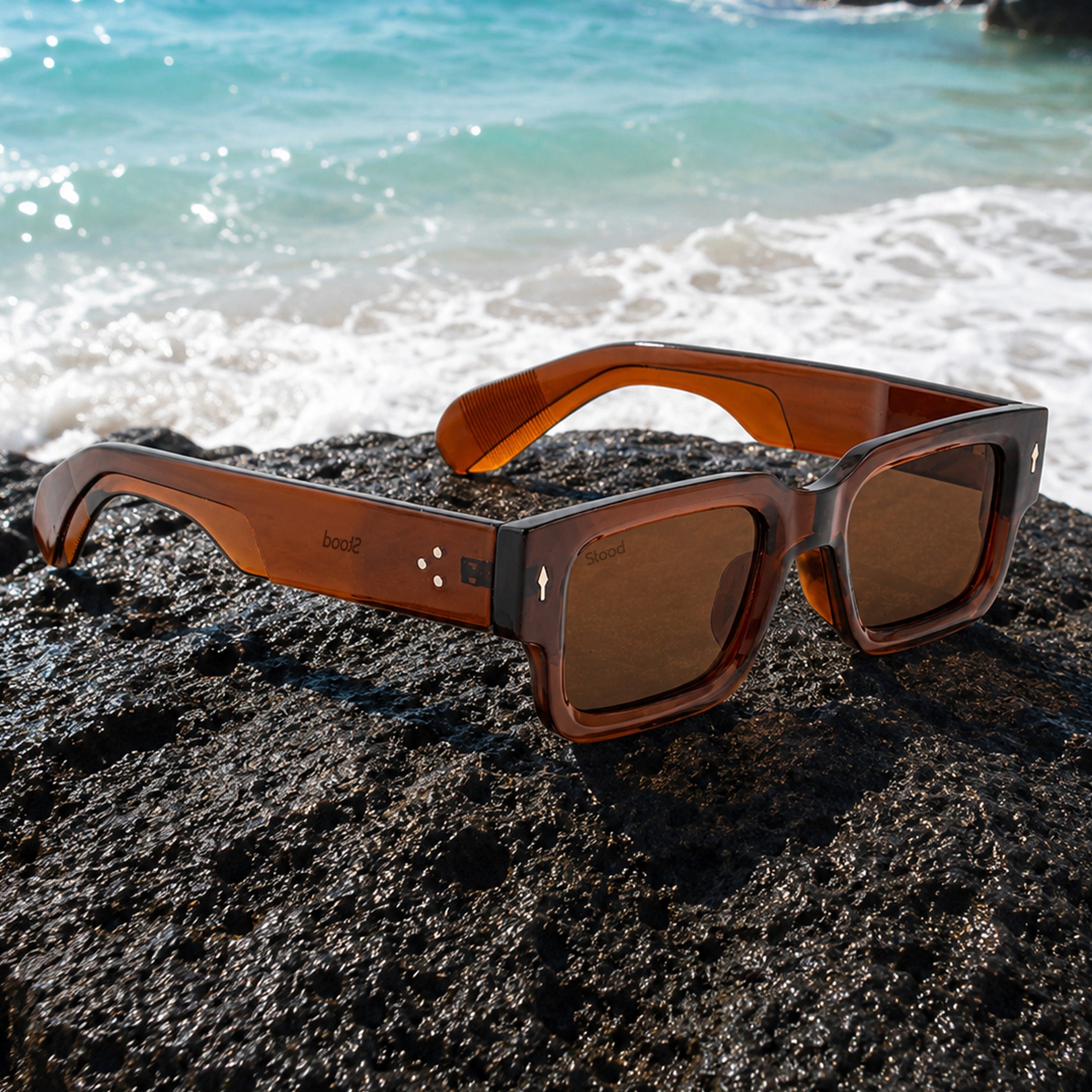 Stood Narrow Square Brown UV Protection Sunglasses For Men & Women Stylish – SG-STD0014-C5