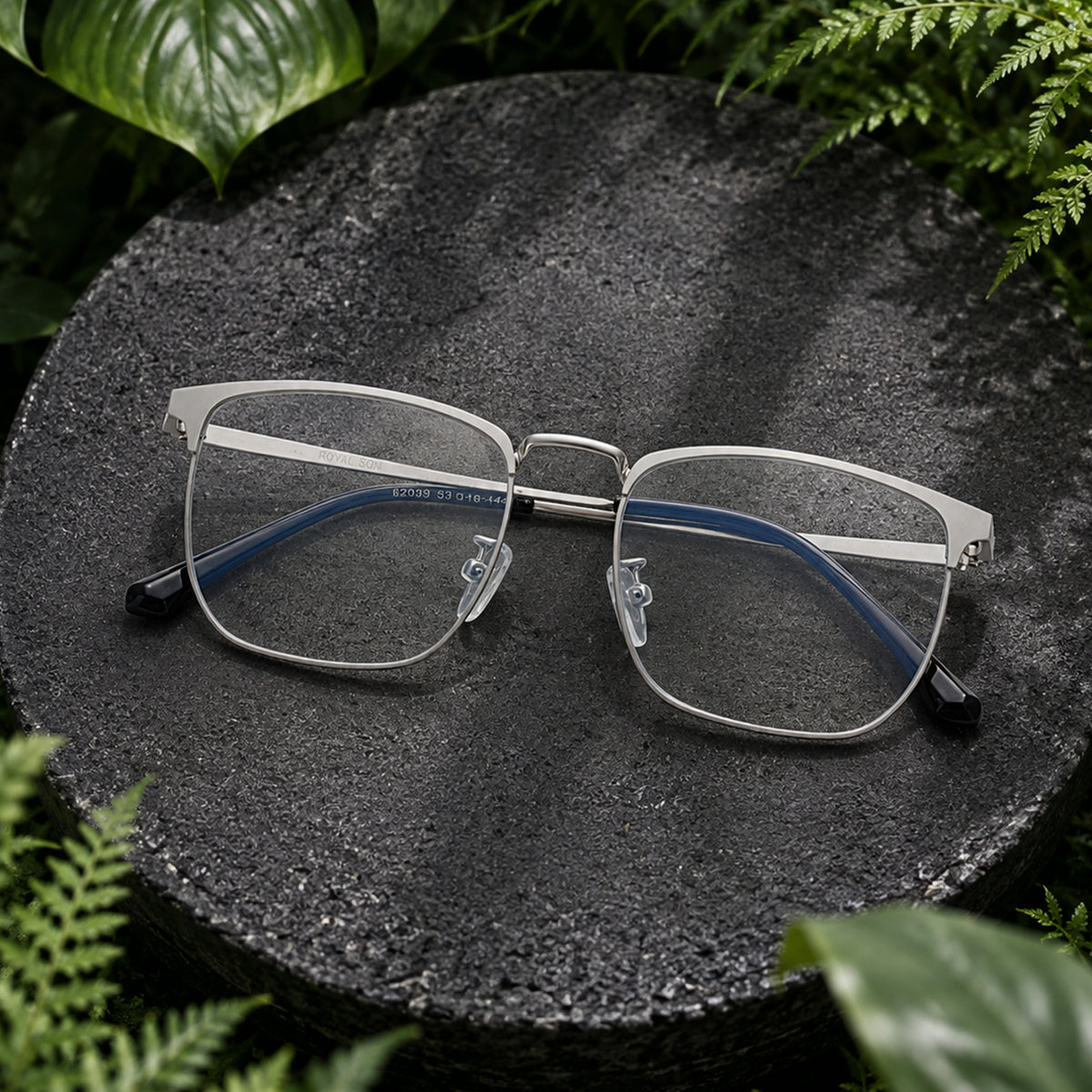 Royal Son Square Matte Silver Computer Glasses  Men Women - SF0086-C3